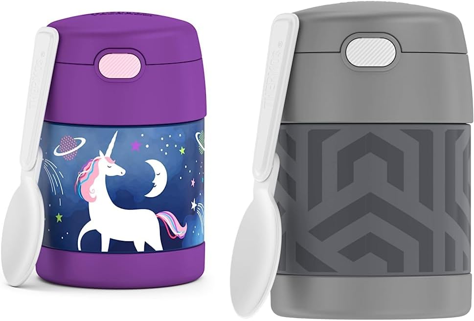 10 Ounce Stainless Steel Vacuum Insulated Kids Food Jar with Folding Spoon-Toppalletfly