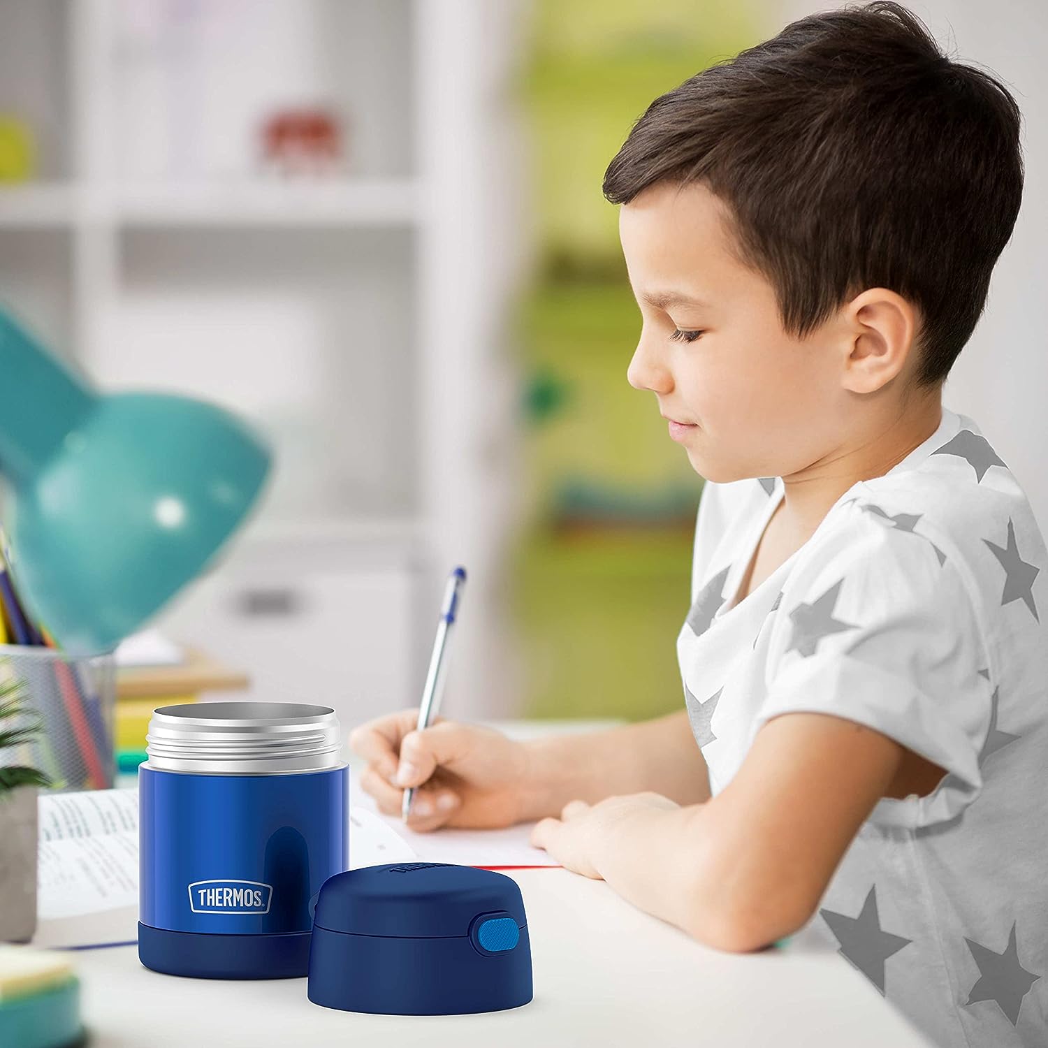 10 Ounce Stainless Steel Vacuum Insulated Kids Food Jar with Folding Spoon-Toppalletfly