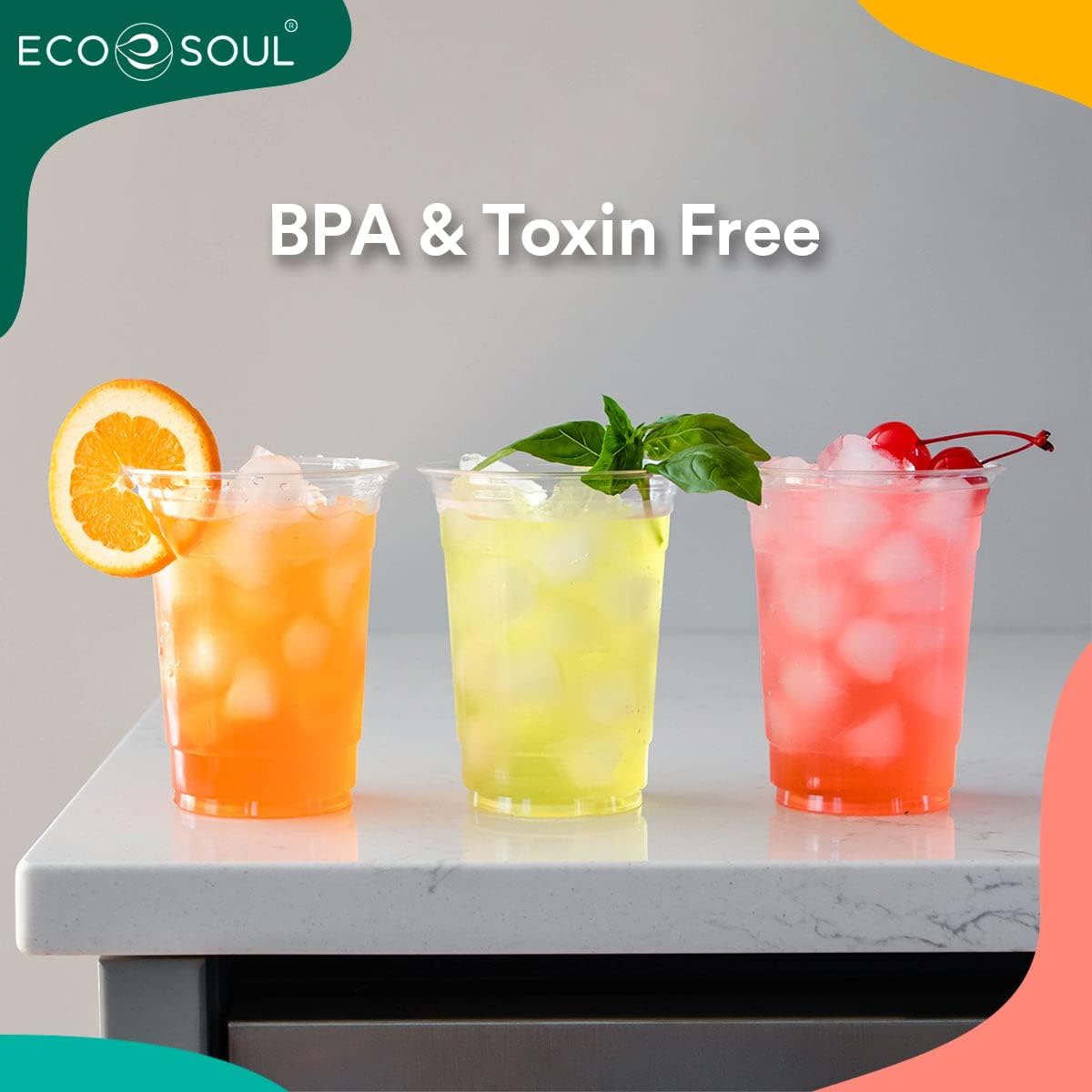 100% Compostable, Disposable Party Cups, Eco-friendly Party Cups 16 oz-Toppalletfly