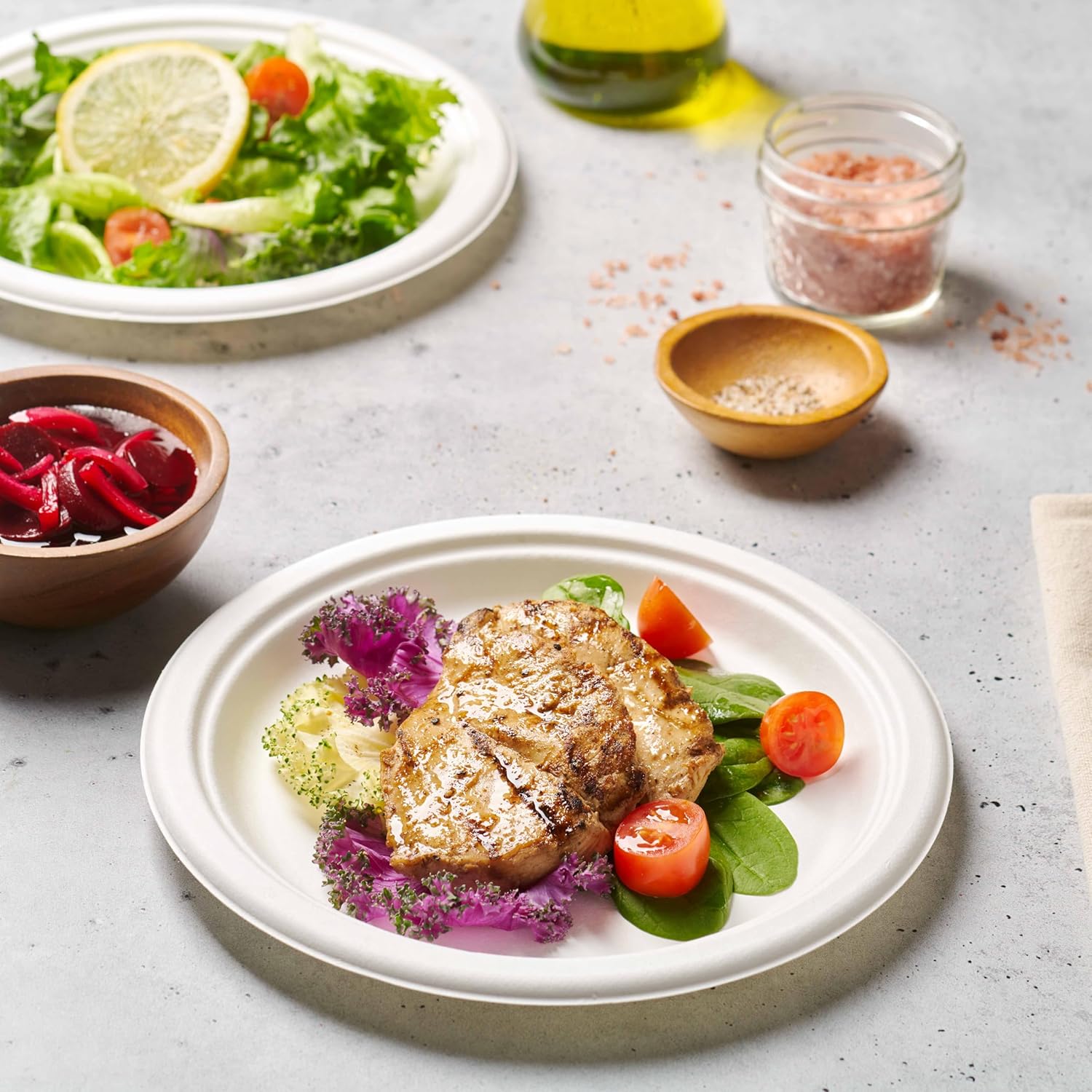 100% Compostable Paper Plates 100 Pack, 6 Inch-Toppalletfly