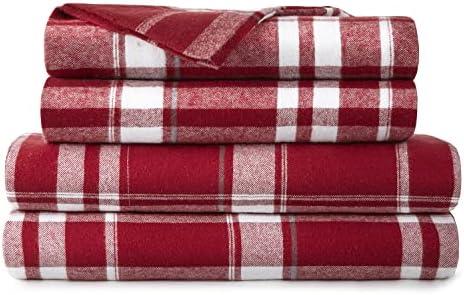 100% Organic Cotton Flat Sheet, 4-Pc Flannel Sheet Set-Toppalletfly