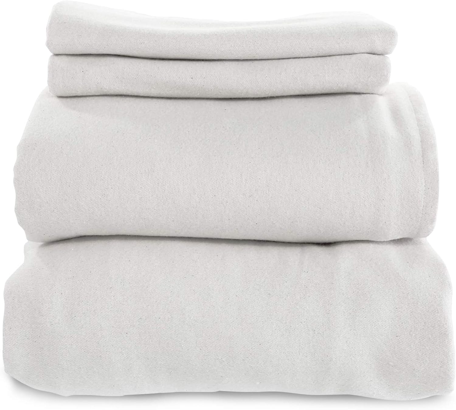 100% Organic Cotton Flat Sheet, 4-Pc Flannel Sheet Set-Toppalletfly