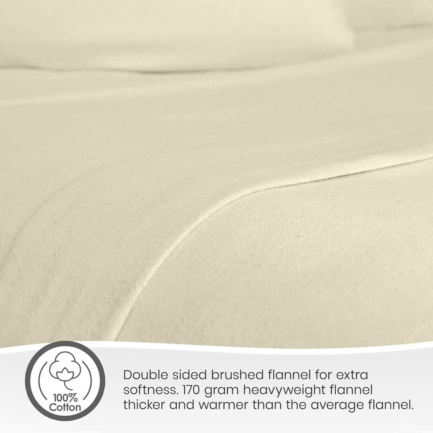 100% Organic Cotton Flat Sheet, 4-Pc Flannel Sheet Set-Toppalletfly