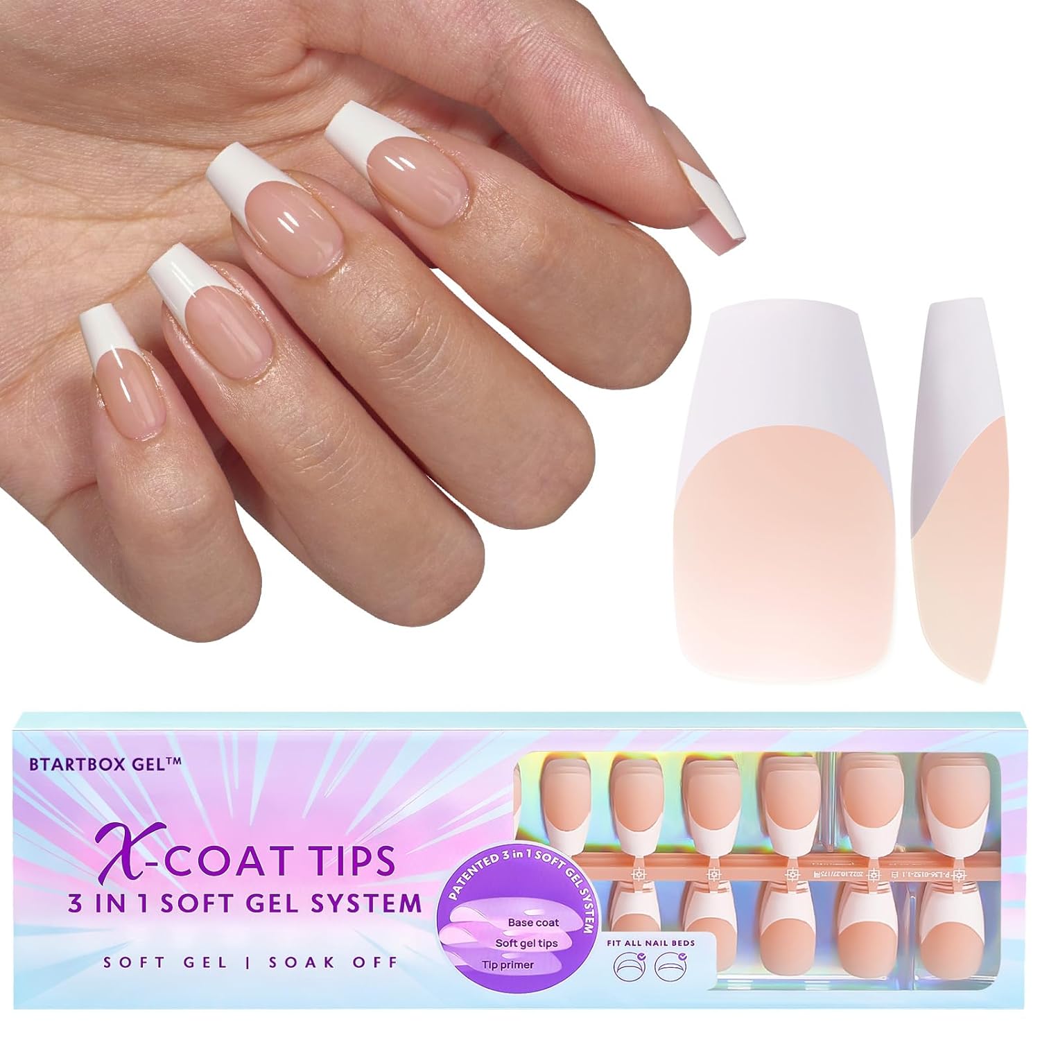 150Pcs French Tip Press on Nails - Acrylic Nail Kit Set-Toppalletfly