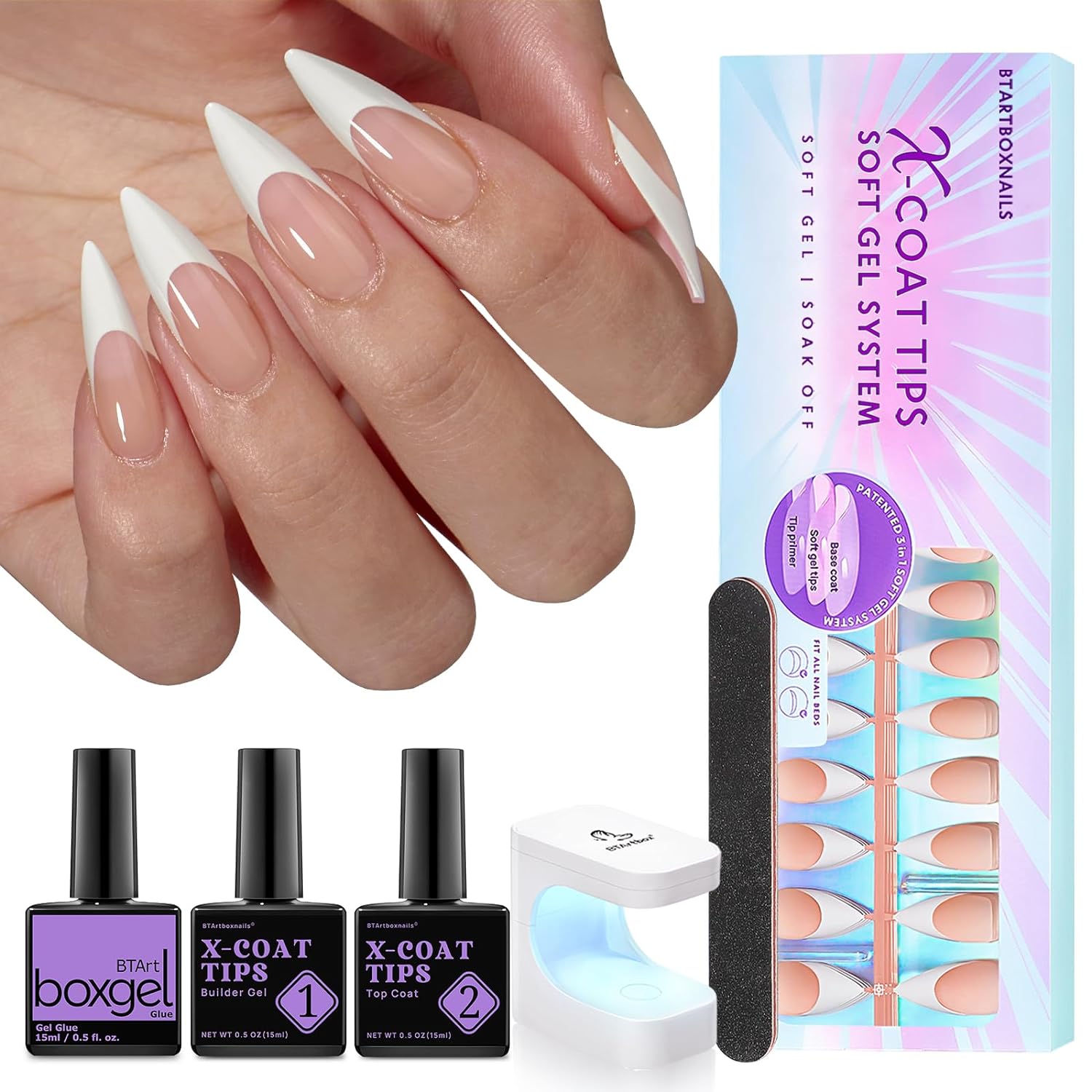 150Pcs French Tip Press on Nails - Acrylic Nail Kit Set-Toppalletfly