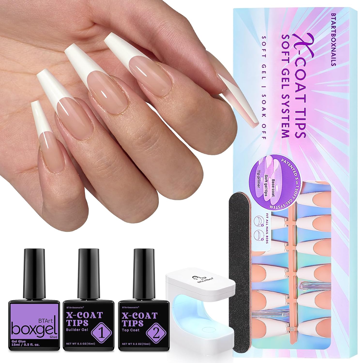 150Pcs French Tip Press on Nails - Acrylic Nail Kit Set-Toppalletfly