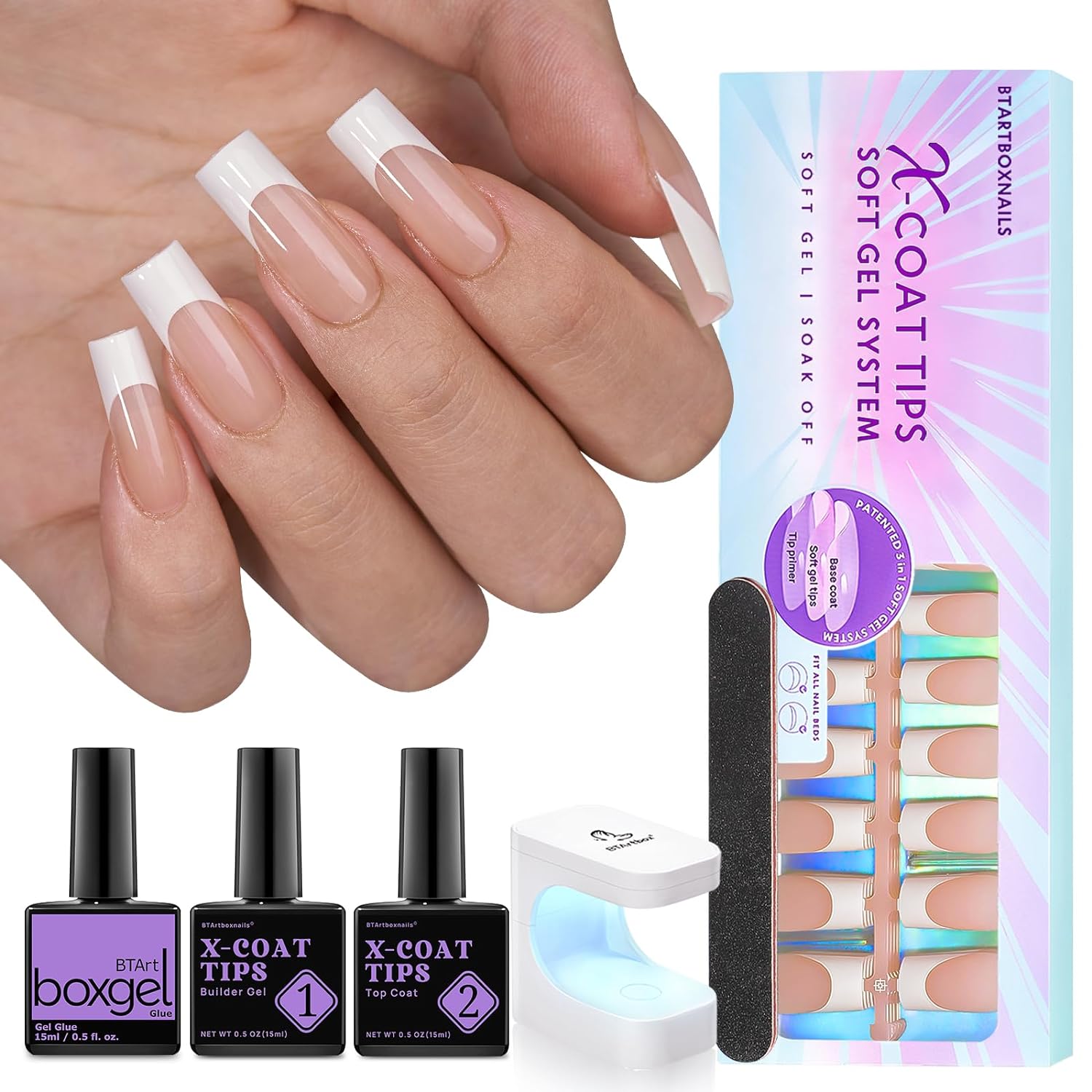 150Pcs French Tip Press on Nails - Acrylic Nail Kit Set-Toppalletfly