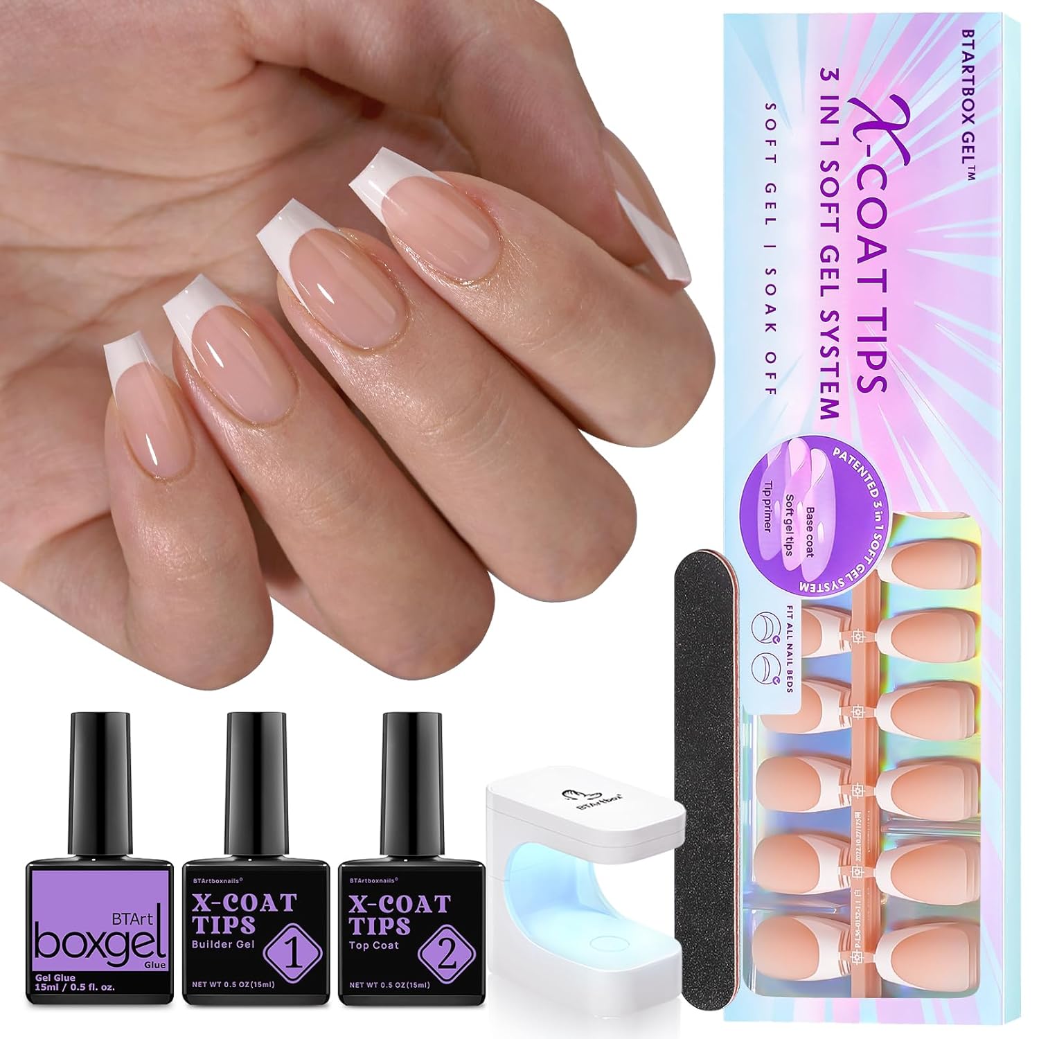 150Pcs French Tip Press on Nails - Acrylic Nail Kit Set-Toppalletfly