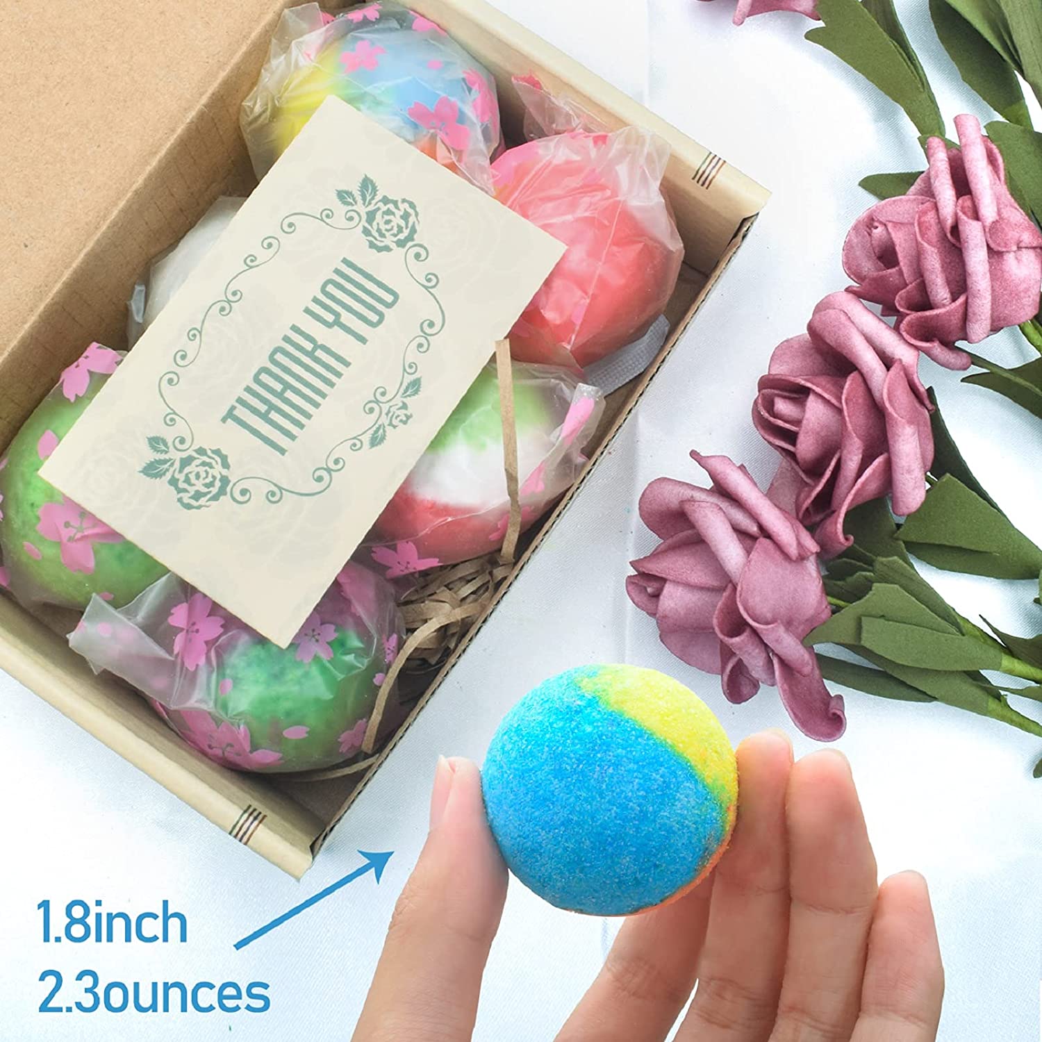 24 Organic Natural Bath Bombs, Handmade Bubble Bath Gift Set-Toppalletfly