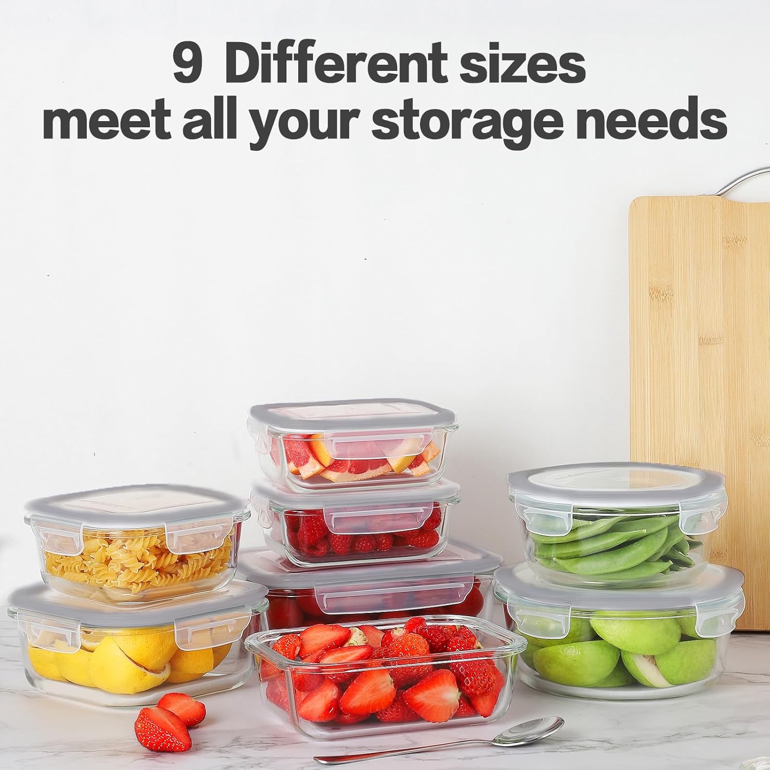 24 Piece Glass Food Storage Containers with Lids, Airtight Glass Lunch Bento Boxes, BPA Free & Leak Proof,12 lids, 12 Containers-Toppalletfly