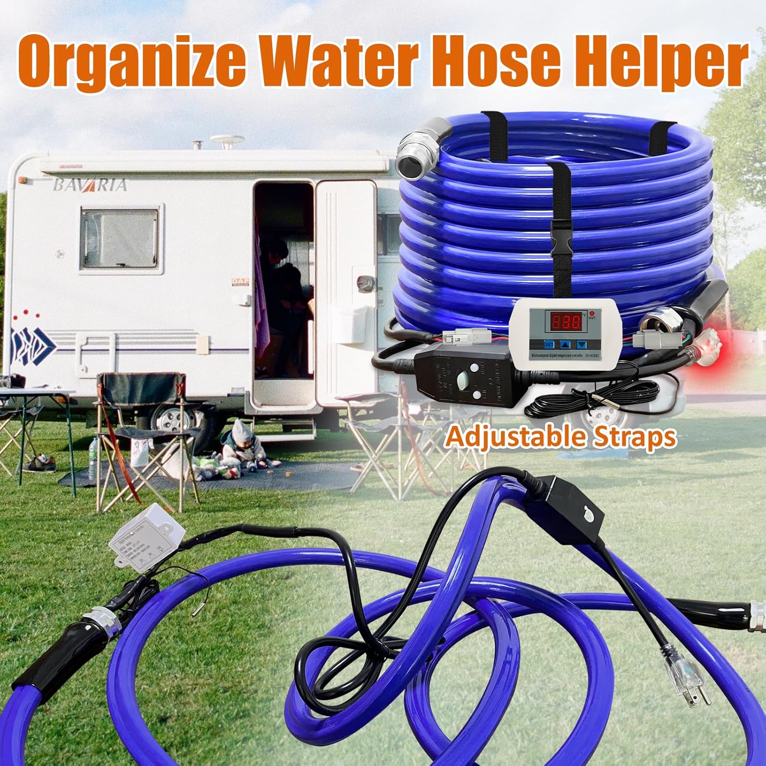 30FT Heated Water Hose for RV - Smart Thermostat, Upgraded for Winter Use to - 45℉-Toppalletfly