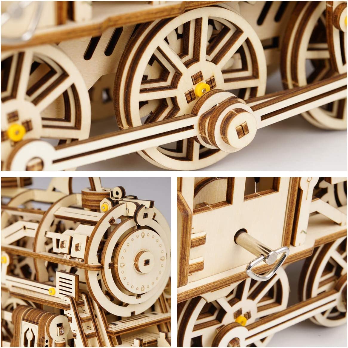 3D Wooden Puzzle Gift for Teens and Adults Locomotive Mechanical Building Model Kit-Toppalletfly