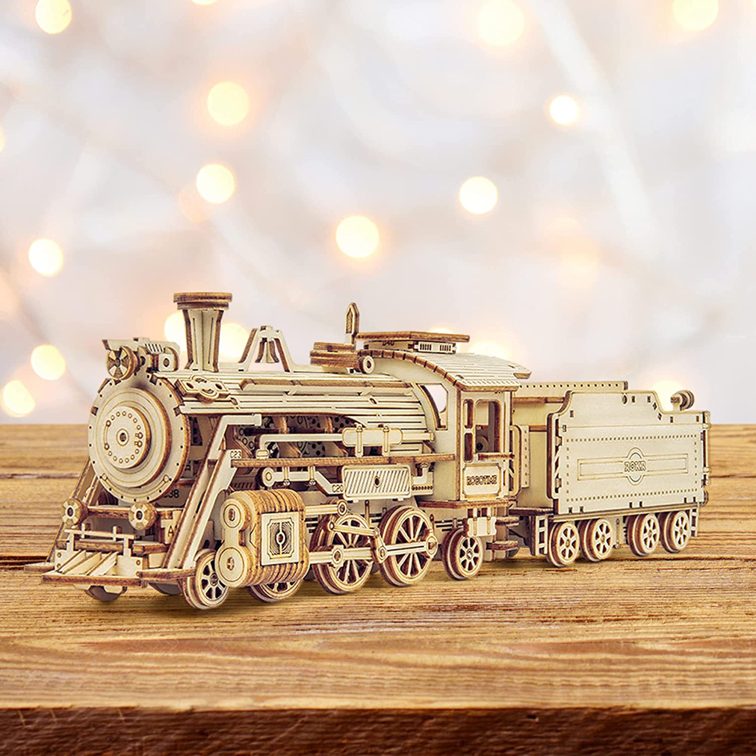 3D Wooden Puzzle Gift for Teens and Adults Locomotive Mechanical Building Model Kit-Toppalletfly