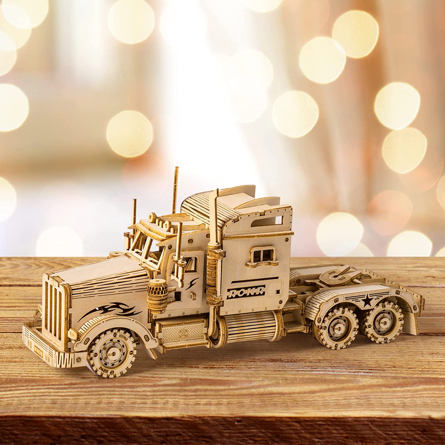 3D Wooden Puzzle Gift for Teens and Adults Locomotive Mechanical Building Model Kit-Toppalletfly