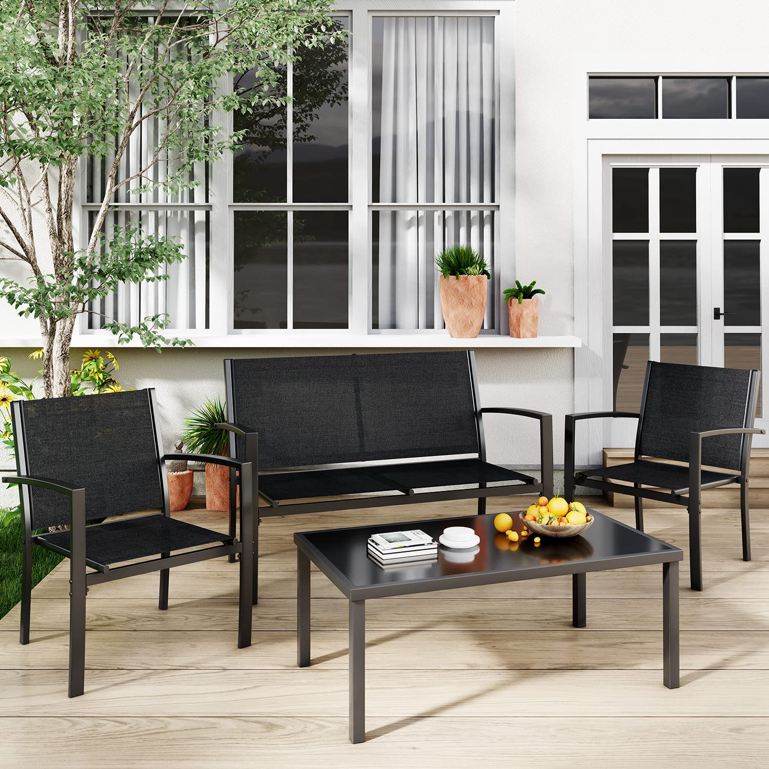 4 Pieces Patio Furniture Set-Toppalletfly