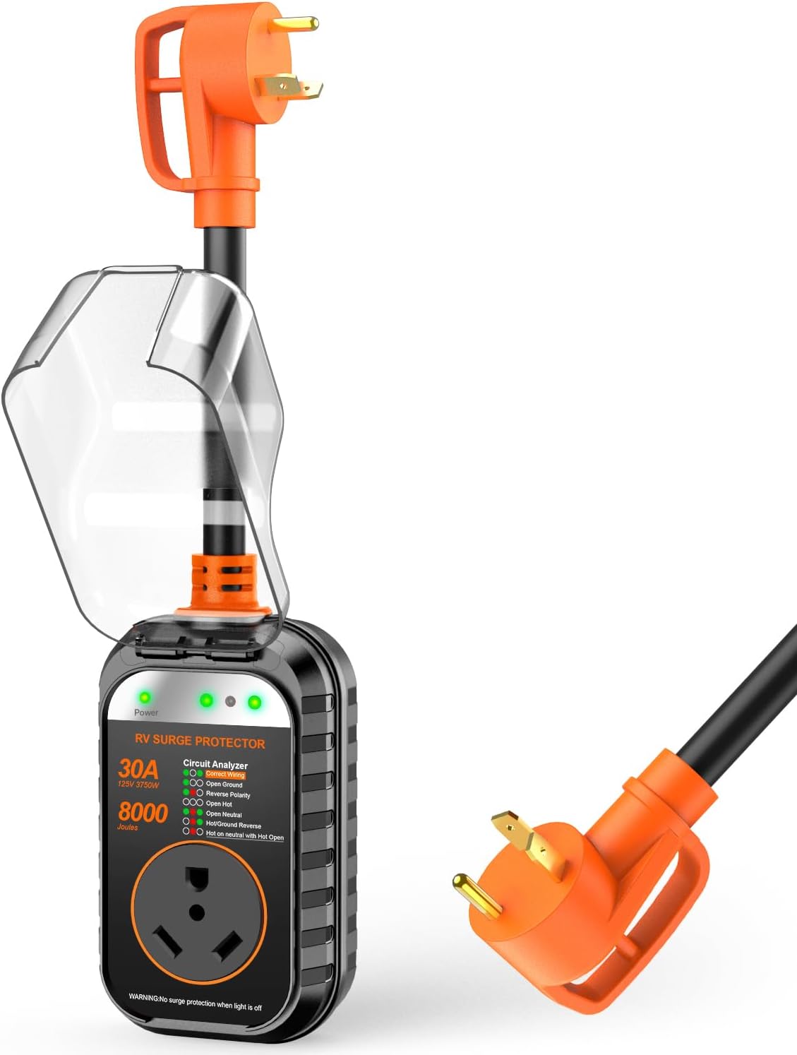 50 Amp RV Surge Protector with Circuit Analyzer and 9500 Joules Protection, Includes Adapter Plug-Toppalletfly