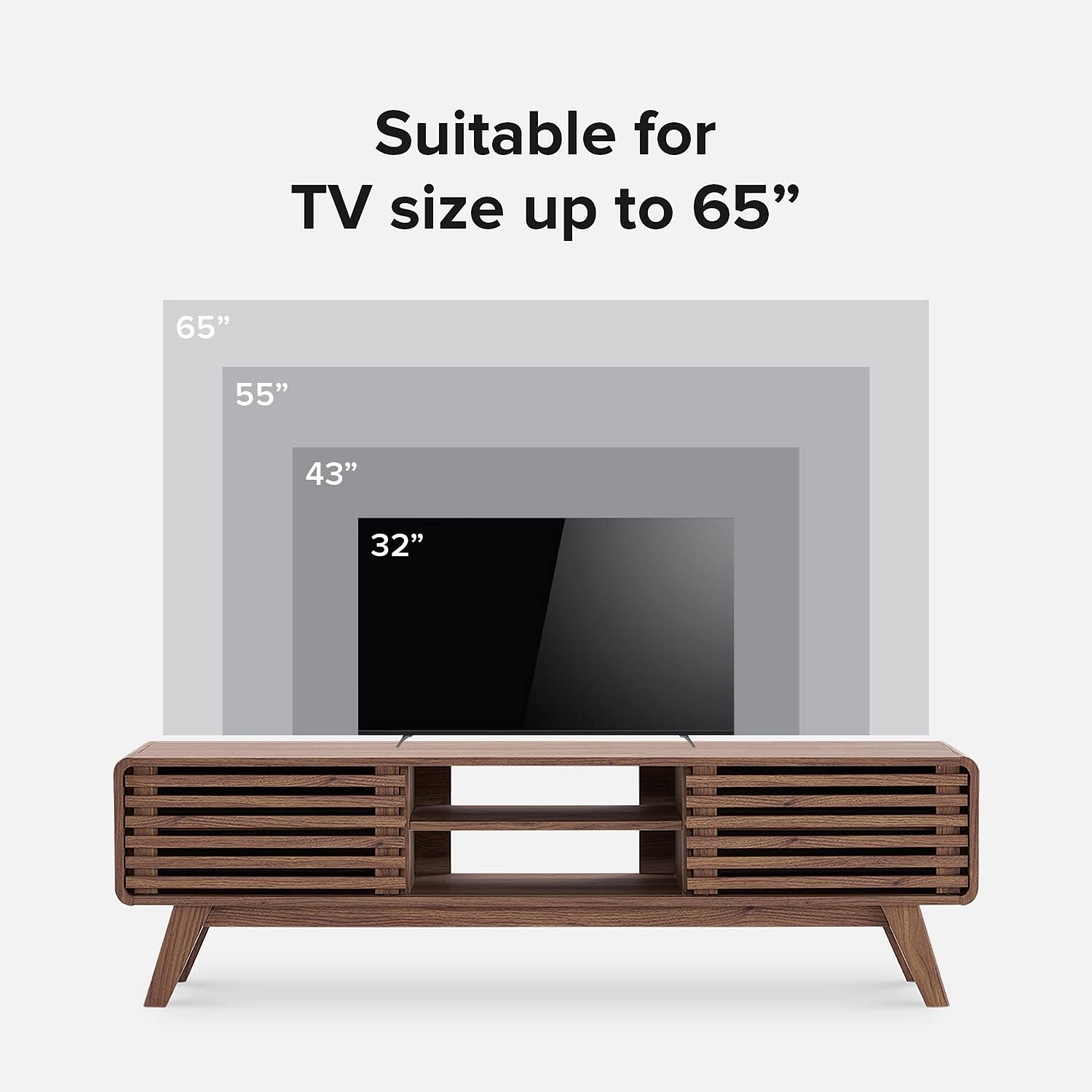 59” TV Stand for 55/60/65 inch TV, Entertainment Center with Storage-Toppalletfly