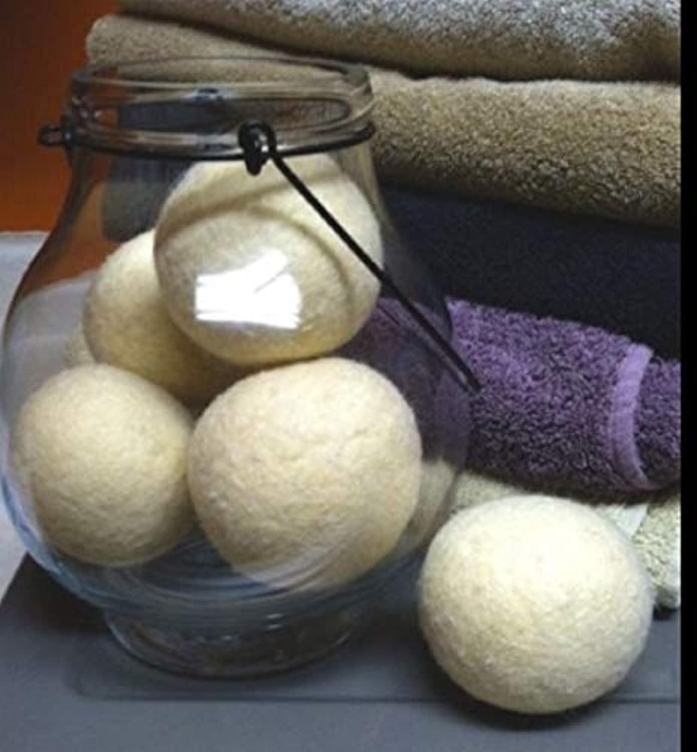 6 Eco-Friendly Wool Dryer Balls -Set of Six 100% Handmade, Natural and Unscented Made in USA-Toppalletfly