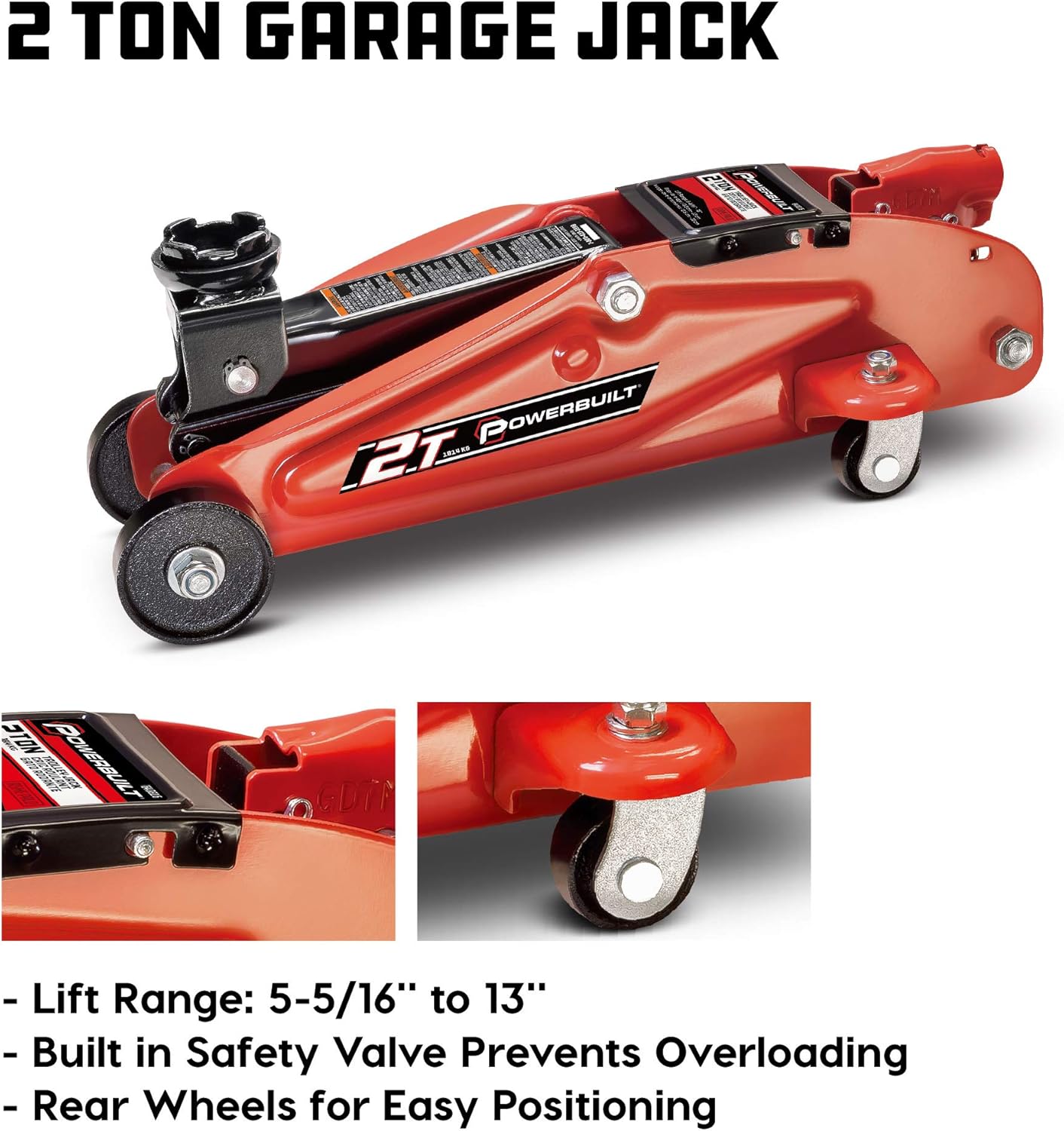 6-Piece Car Jack & Garage Creeper Set with 2-Ton Lift, Jack Stands & Wheel Chocks-Toppalletfly