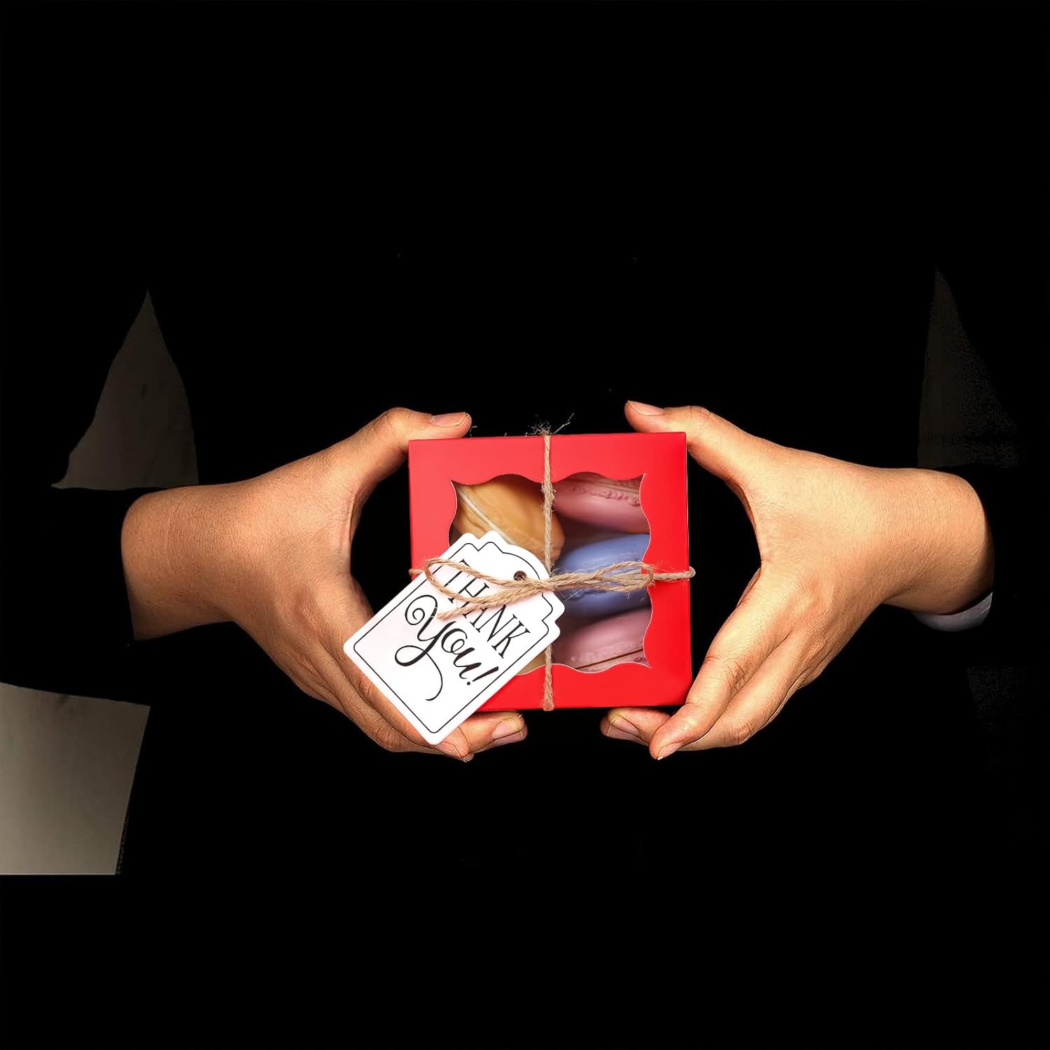 60 Pcs Brown Bakery Boxes with Window Individual Cupcake Boxes 4x4x2.5 Inches-Toppalletfly