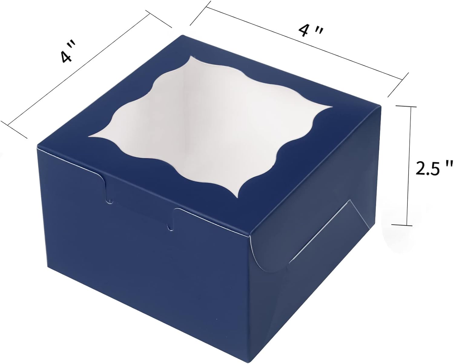 60 Pcs Brown Bakery Boxes with Window Individual Cupcake Boxes 4x4x2.5 Inches-Toppalletfly