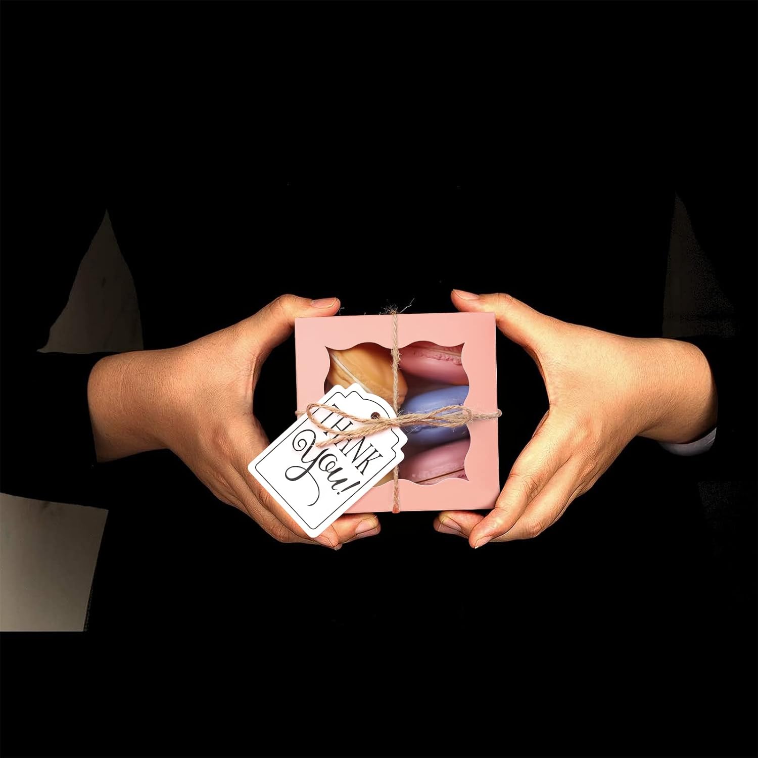 60 Pcs Brown Bakery Boxes with Window Individual Cupcake Boxes 4x4x2.5 Inches-Toppalletfly