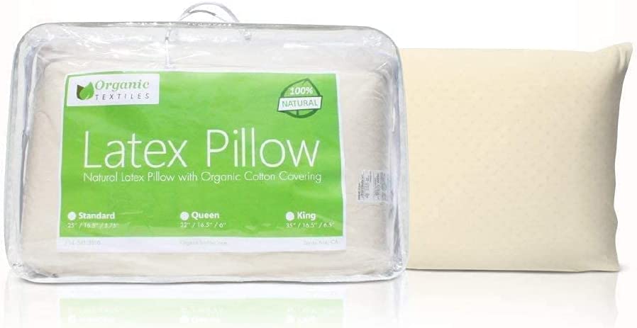 All-Natural Latex Pillow with Organic Cotton Cover Helps Relieve Pressure, Sleeping Support, Back and Side Sleepers-Toppalletfly
