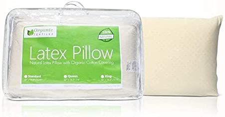 All-Natural Latex Pillow with Organic Cotton Cover Helps Relieve Pressure, Sleeping Support, Back and Side Sleepers-Toppalletfly