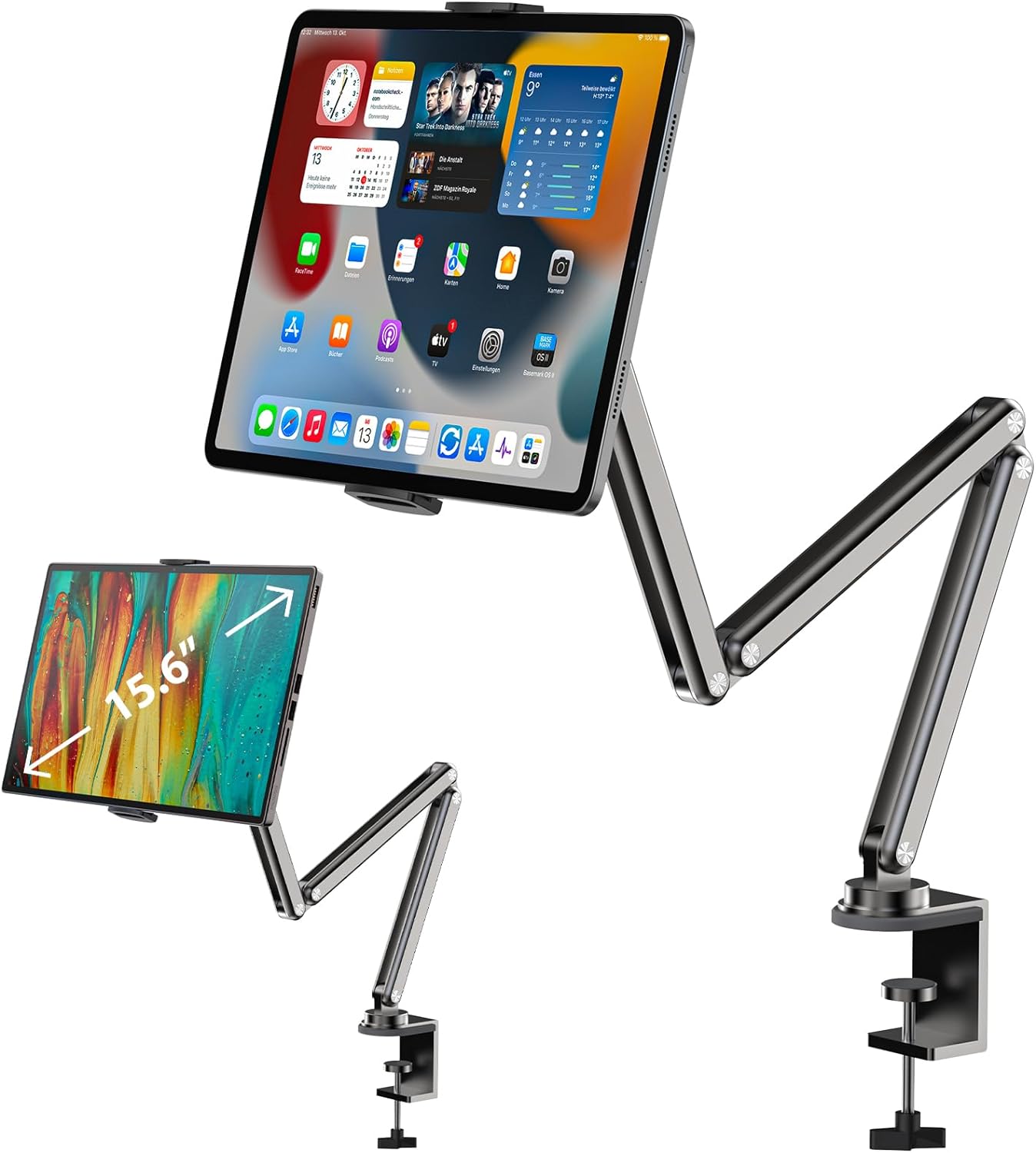 Aluminum Alloy Tablet Stand for Desk, Adjustable Foldable Arm Holder Mount-Toppalletfly