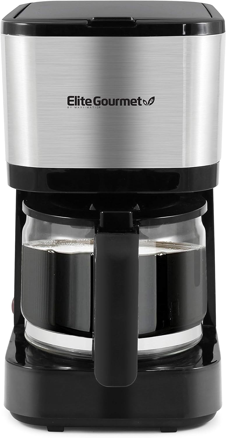 Automatic Brew & Drip Coffee Maker with Pause and Serve, Glass Carafe, Reusable Filter, On/Off Switch, Keep Warm, Water Level Indicator-Toppalletfly