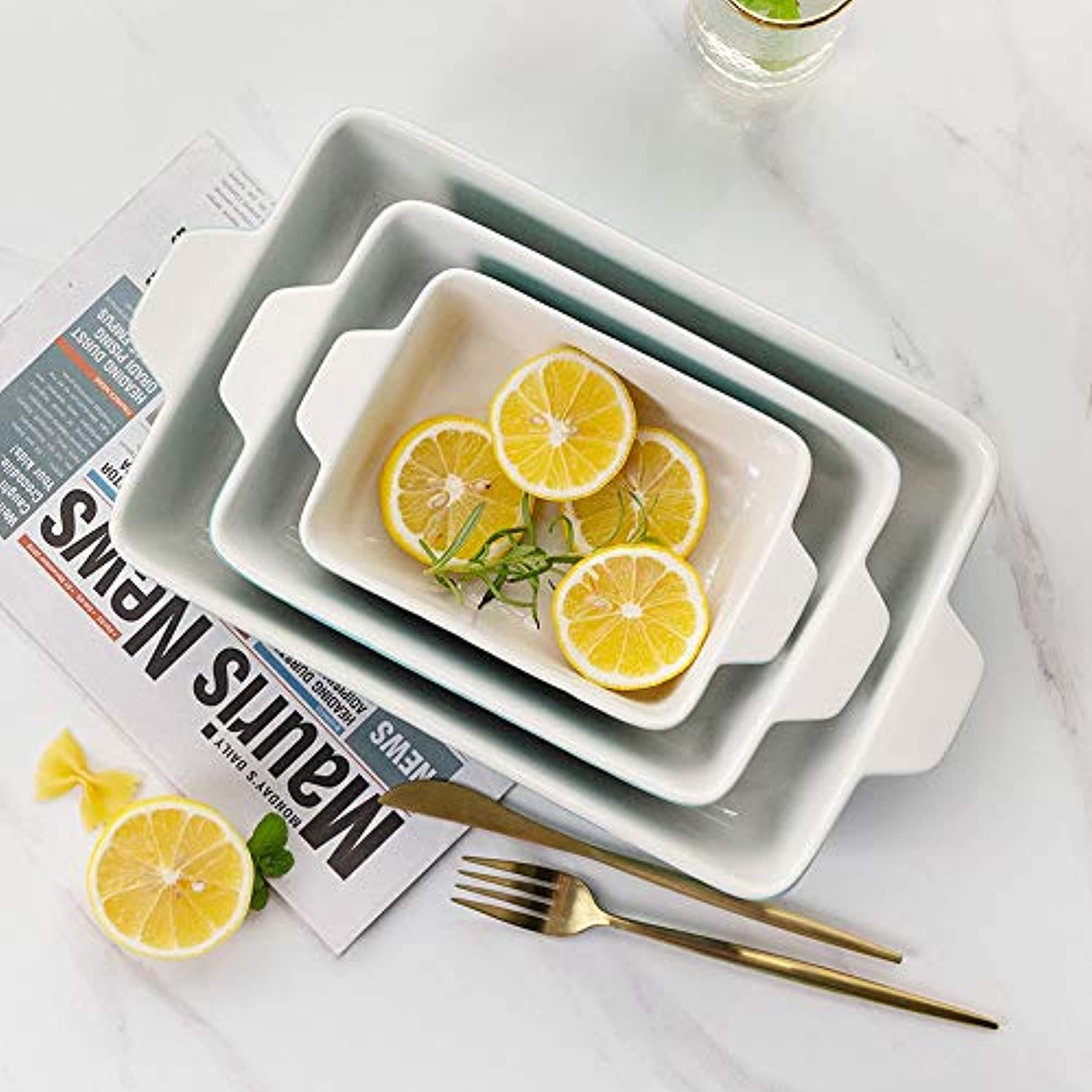 Bakeware Set, Rectangular Baking Pan Ceramic Glaze Baking Dish-Toppalletfly