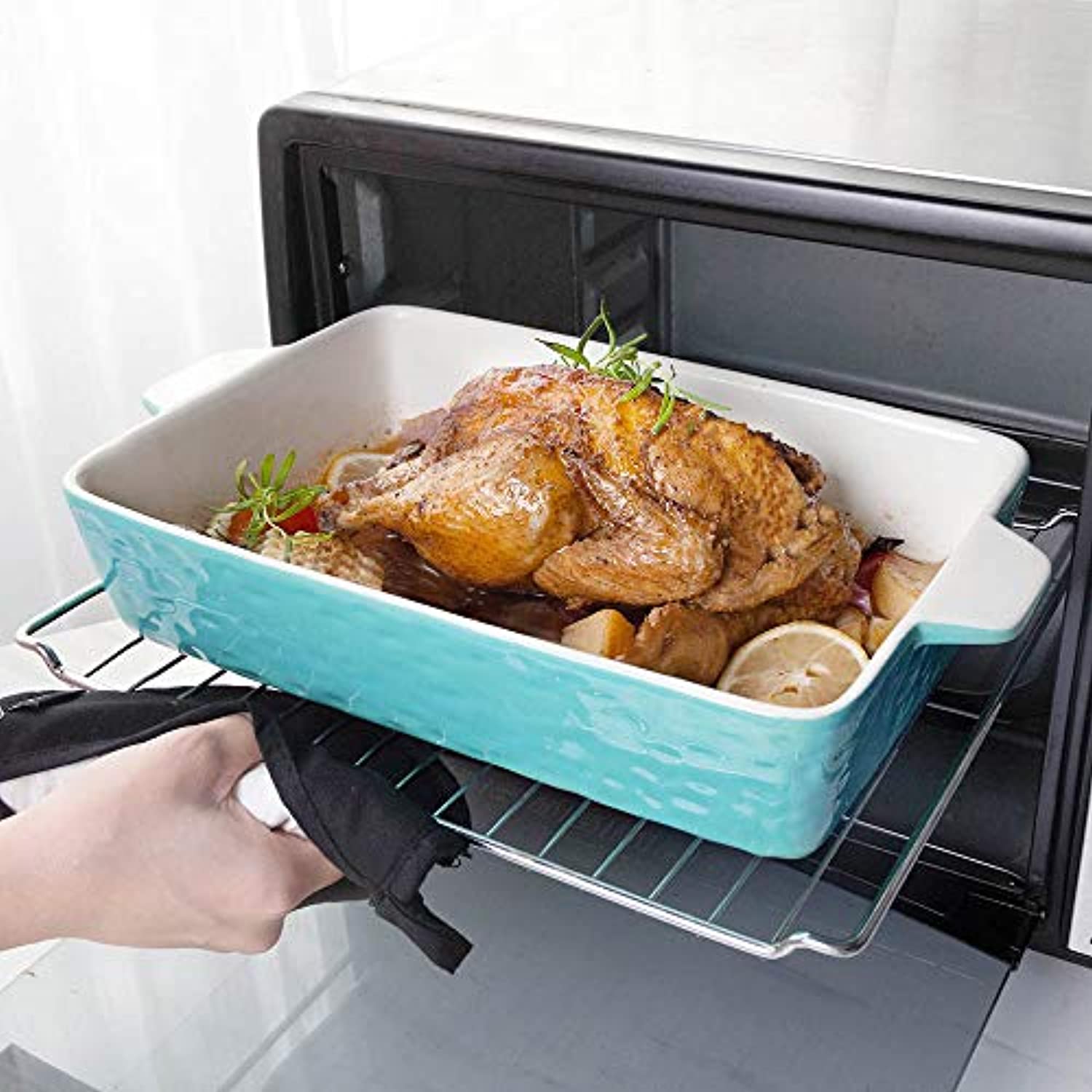 Bakeware Set, Rectangular Baking Pan Ceramic Glaze Baking Dish-Toppalletfly