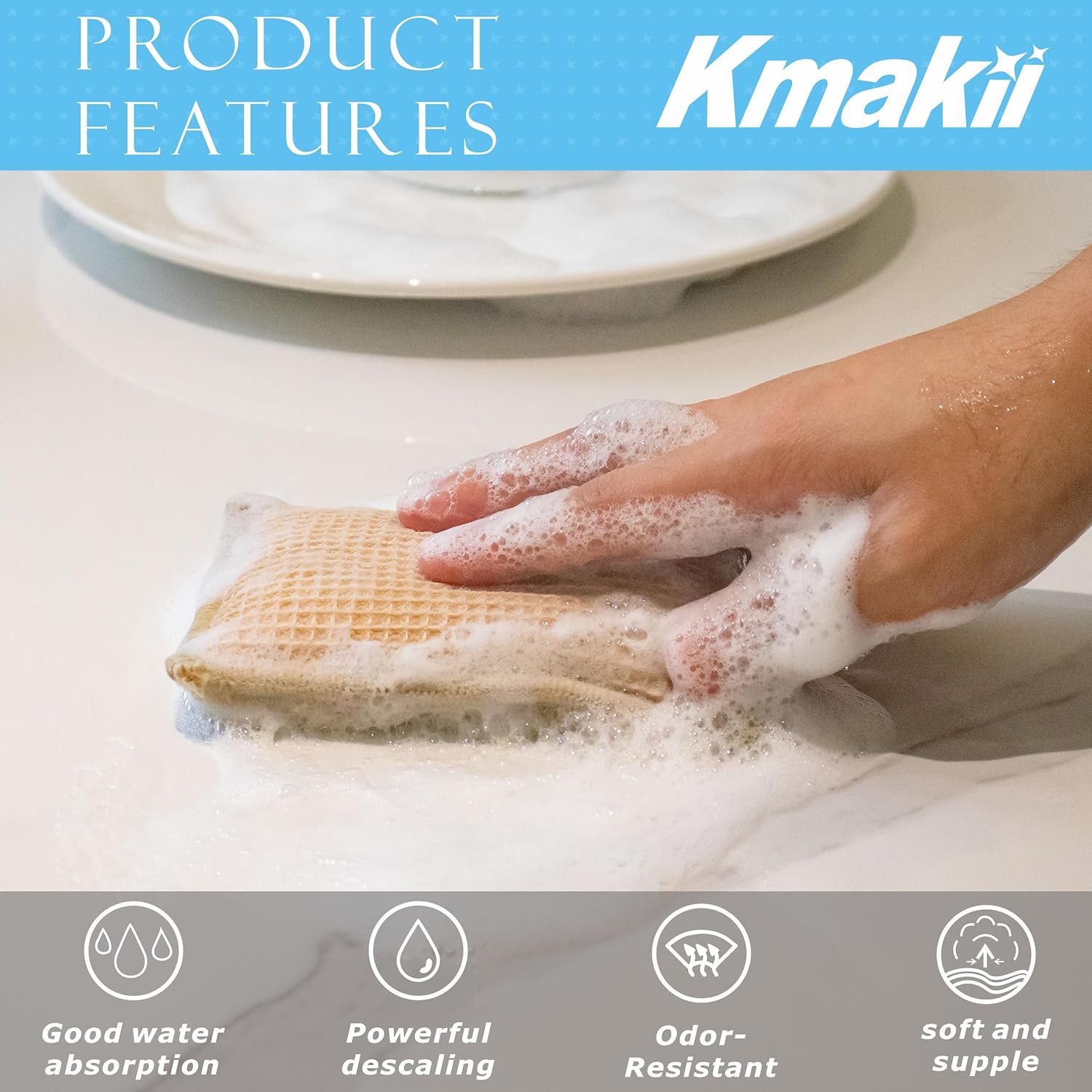 Bamboo Kitchen Sponges – Natural Fiber Cleaning Sponges-Toppalletfly