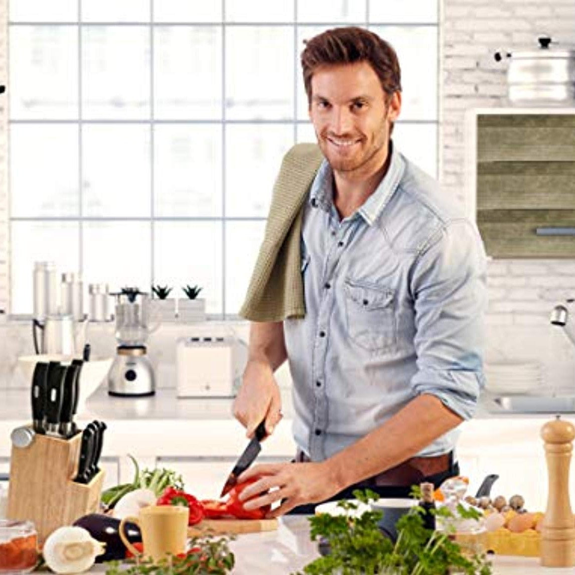 Bamboo Universal Knife Block with 2 Built-In Sharpeners – Holds Up to 16 Knives-Toppalletfly