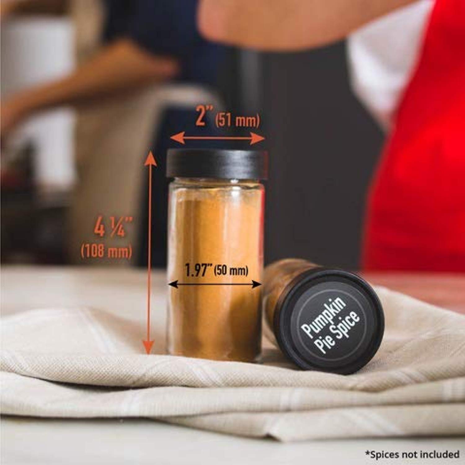 Bamboo Wooden Spice Rack with 60 Glass Jars and Waterproof Labels – Kitchen Countertop Organizer-Toppalletfly