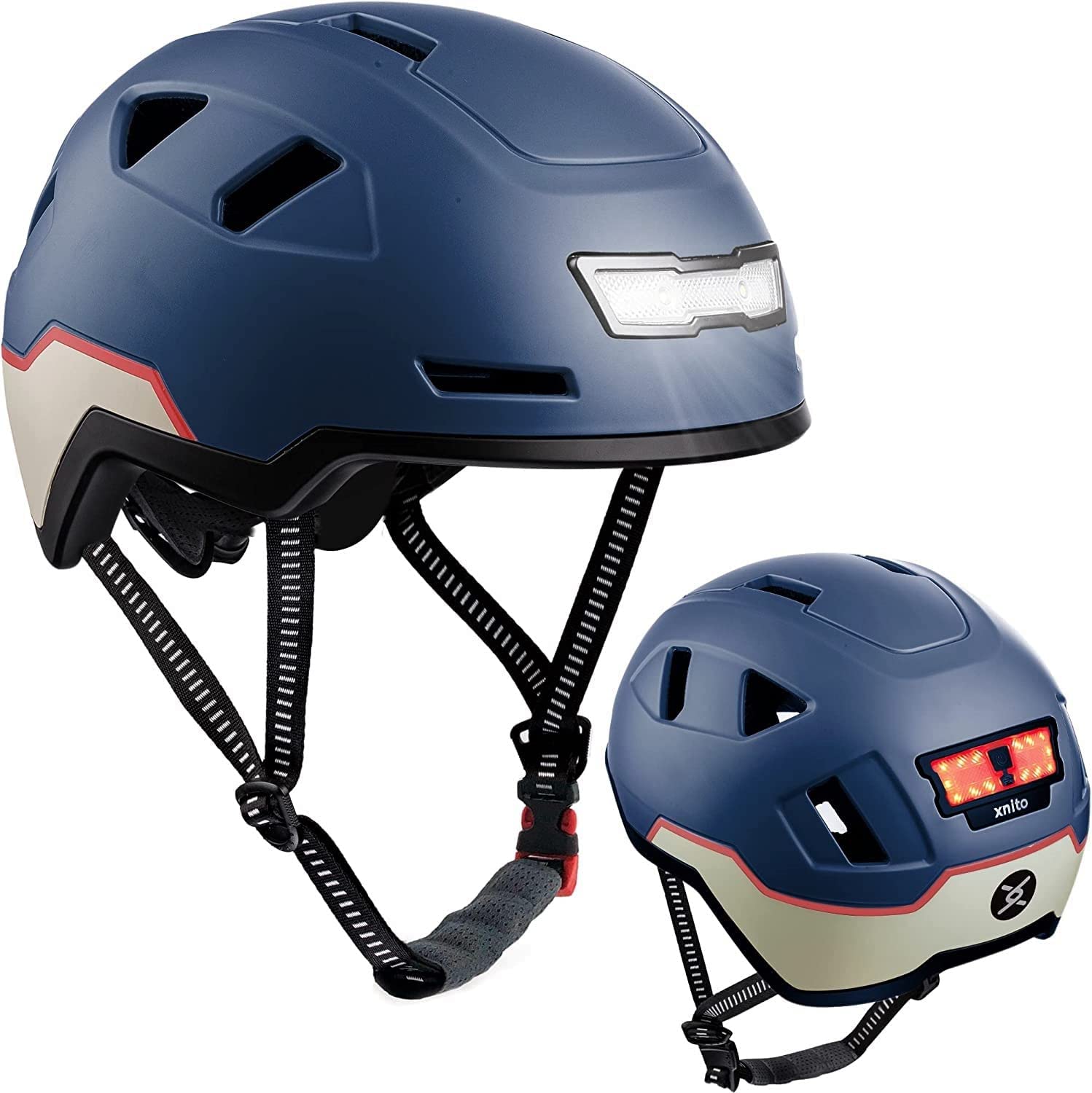 Bike Helmet with LED Lights - Urban Bicycle Helmet for Adults, Men & Women-Toppalletfly