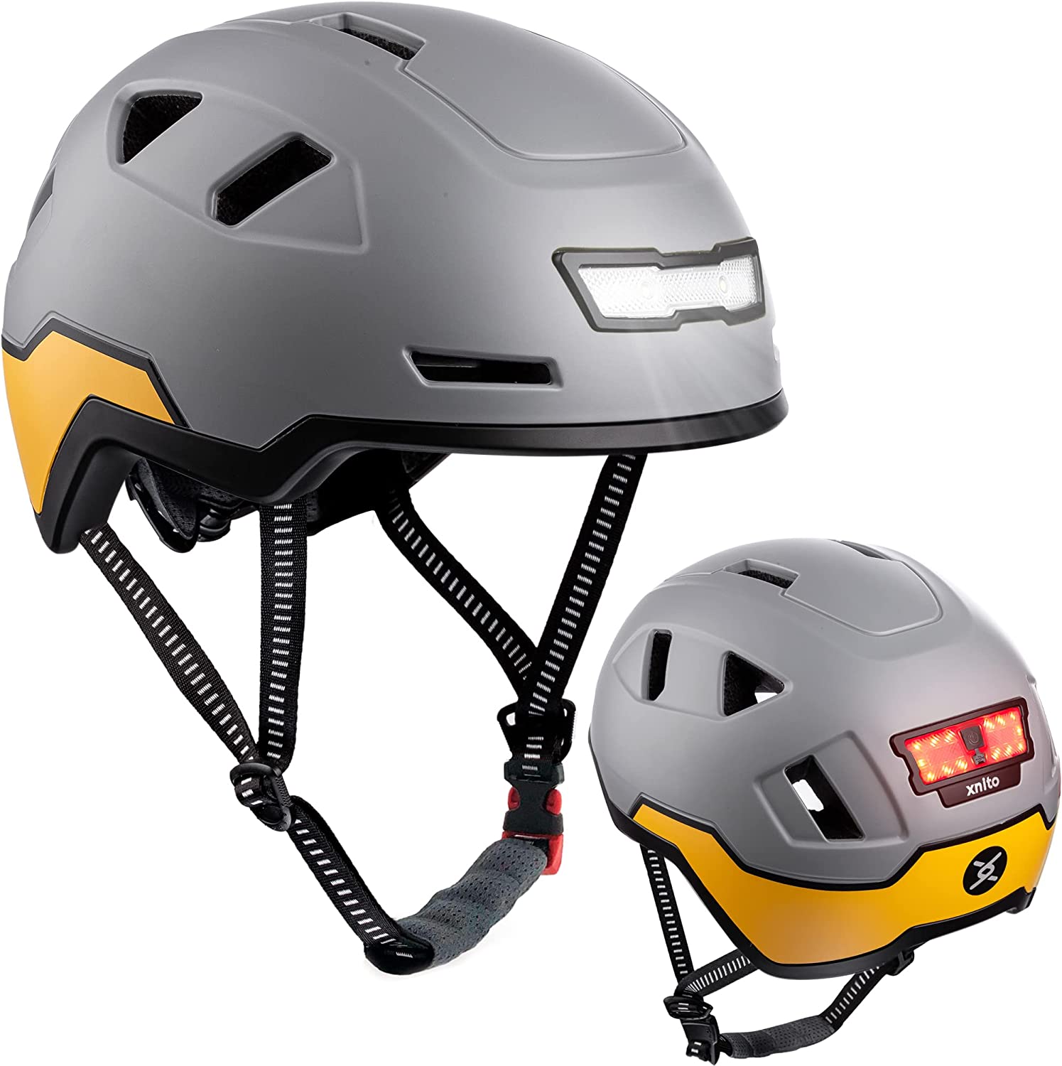 Bike Helmet with LED Lights - Urban Bicycle Helmet for Adults, Men & Women-Toppalletfly