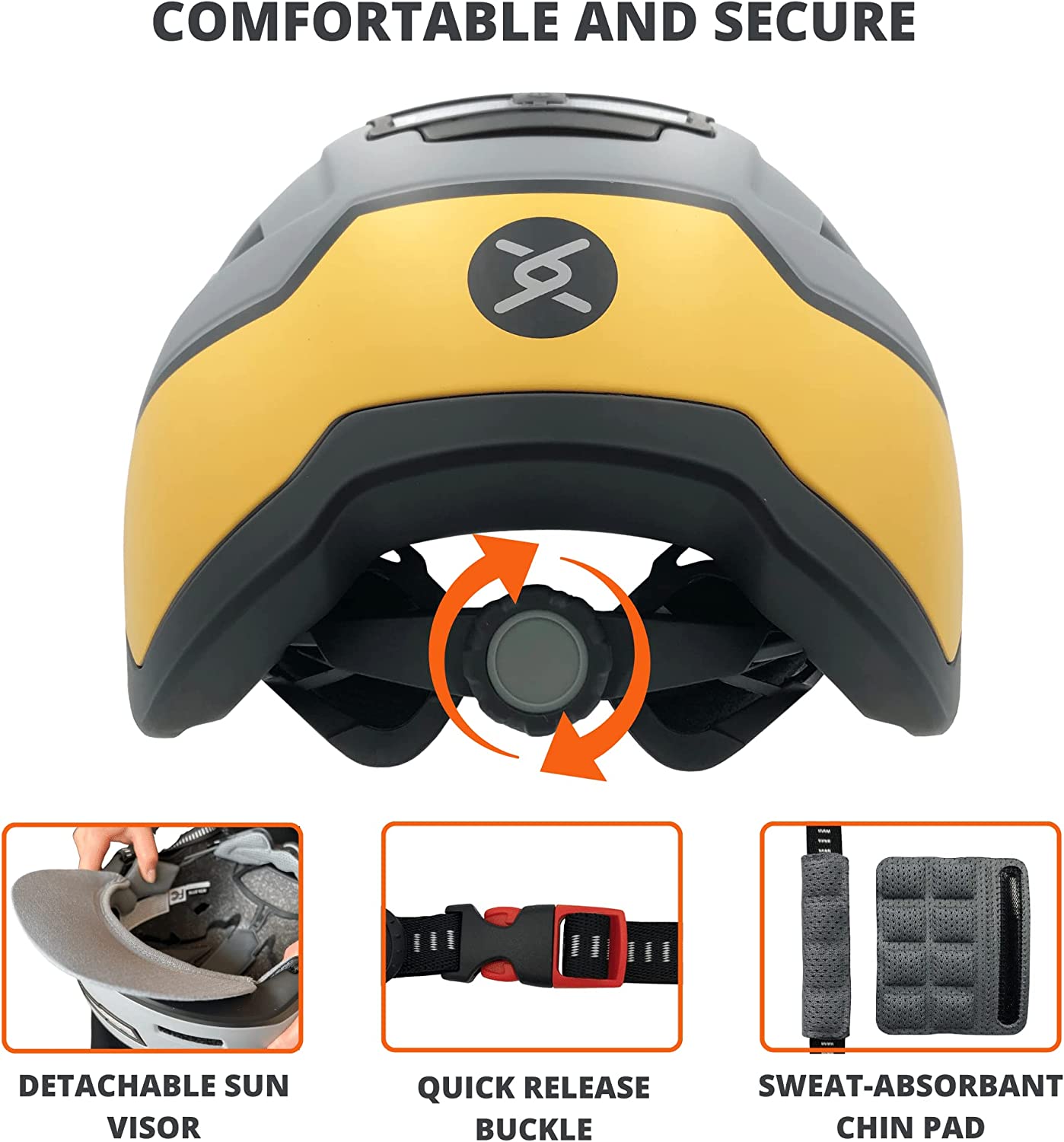 Bike Helmet with LED Lights - Urban Bicycle Helmet for Adults, Men & Women-Toppalletfly