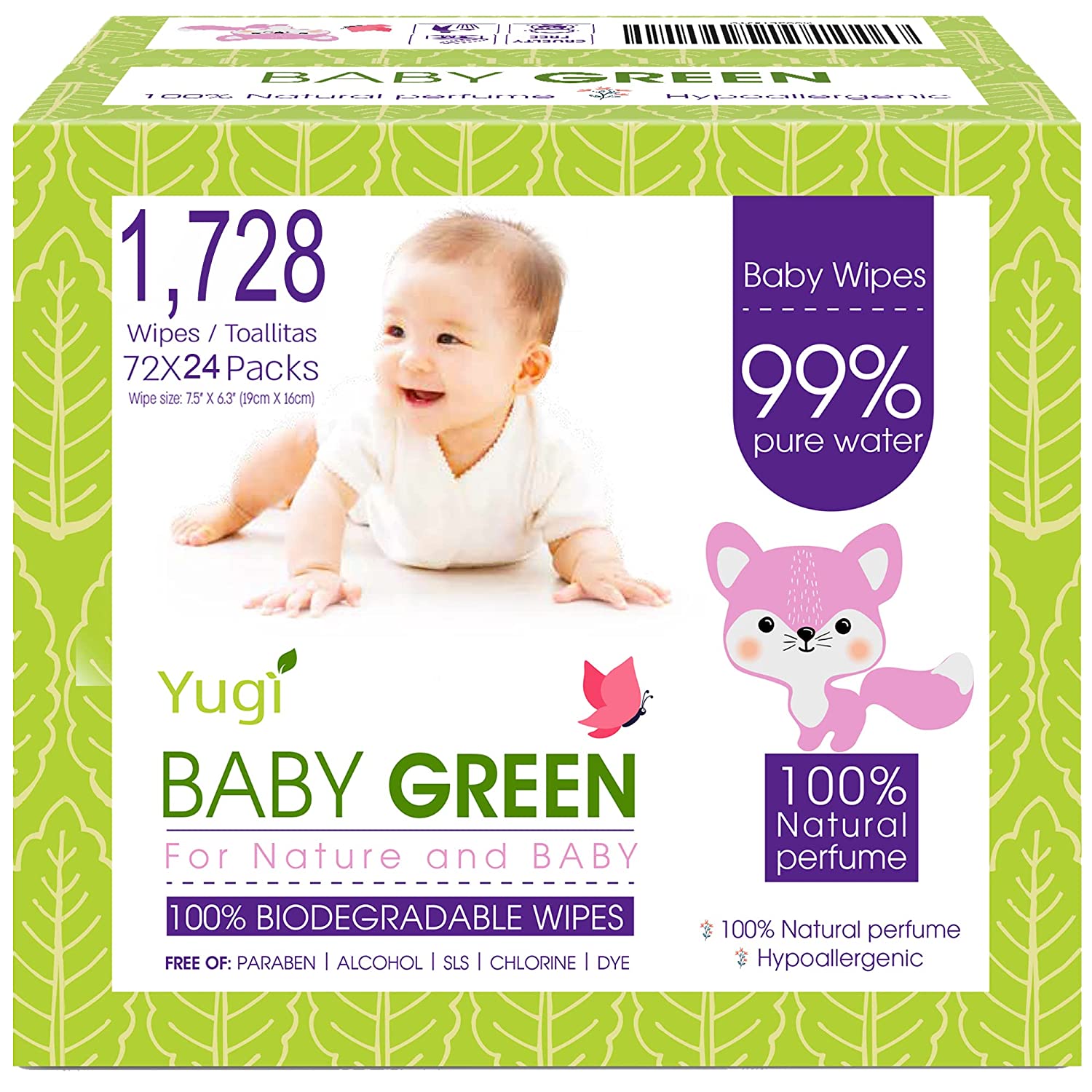 Biodegradable Baby Wipes, Natural Essential Oils, Compostable Wet Wipes for Babies & Adults with Sensitive Skin-Toppalletfly