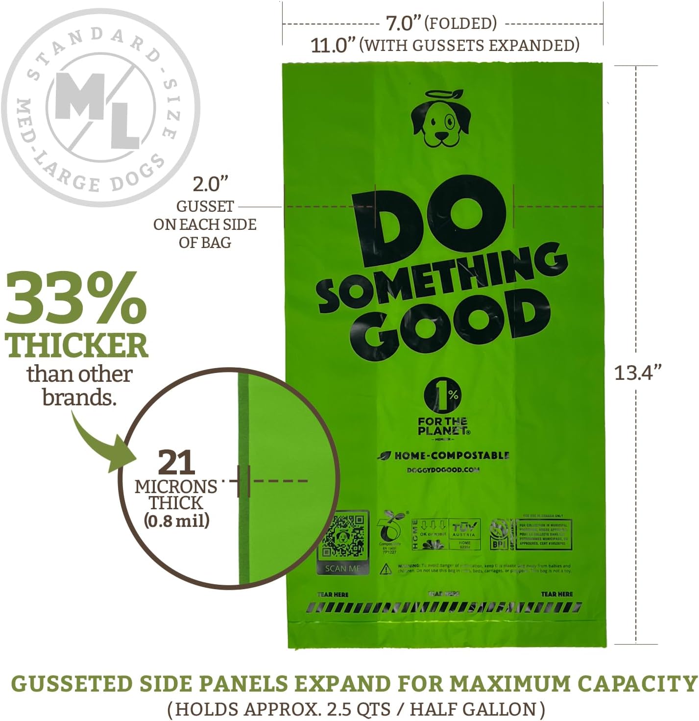 Biodegradable Poop Bags, Dog Waste Bags, Unscented, Vegetable-Based & Eco-Friendly-Toppalletfly