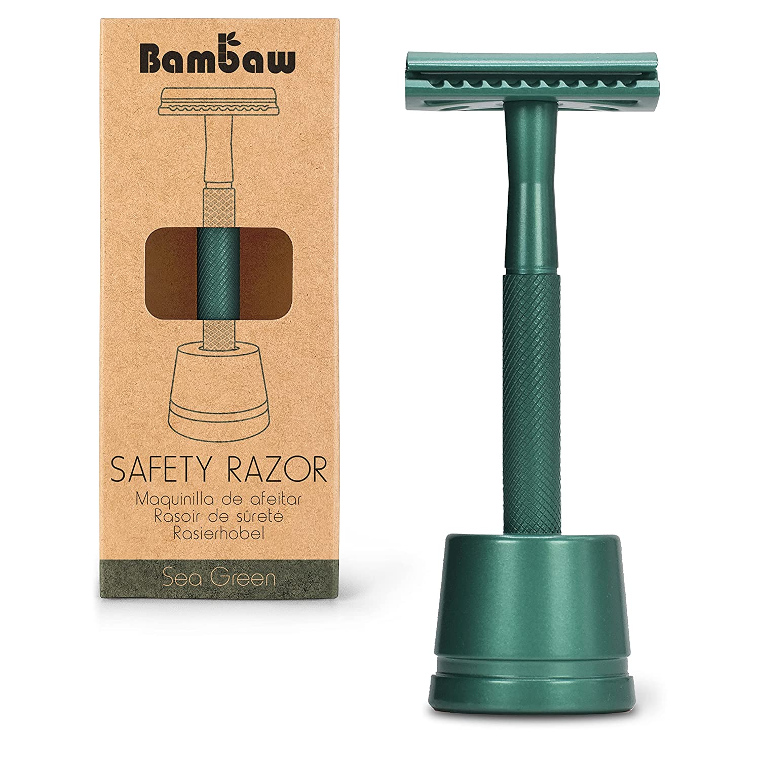 Black Safety Metal Razor for Men with Safety Razor Stand, Zero Waste Products-Toppalletfly