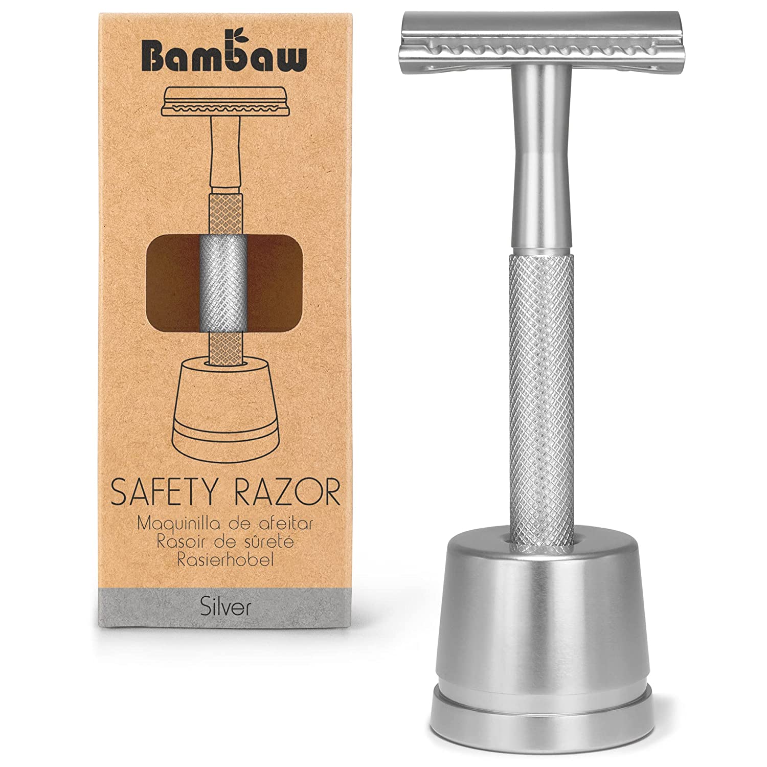 Black Safety Metal Razor for Men with Safety Razor Stand, Zero Waste Products-Toppalletfly