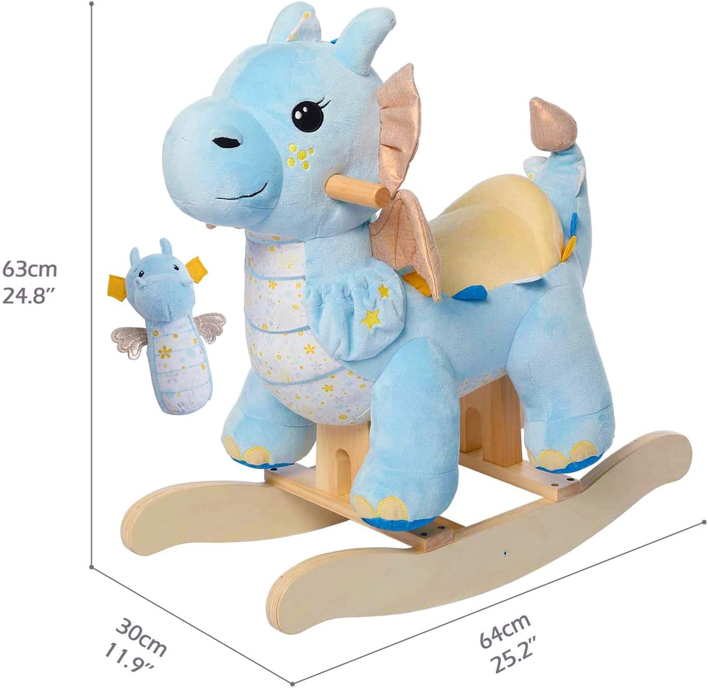 Blue Dragon Rocking Horse for Toddlers 12 Months+ Plush Stuffed Toy-Toppalletfly