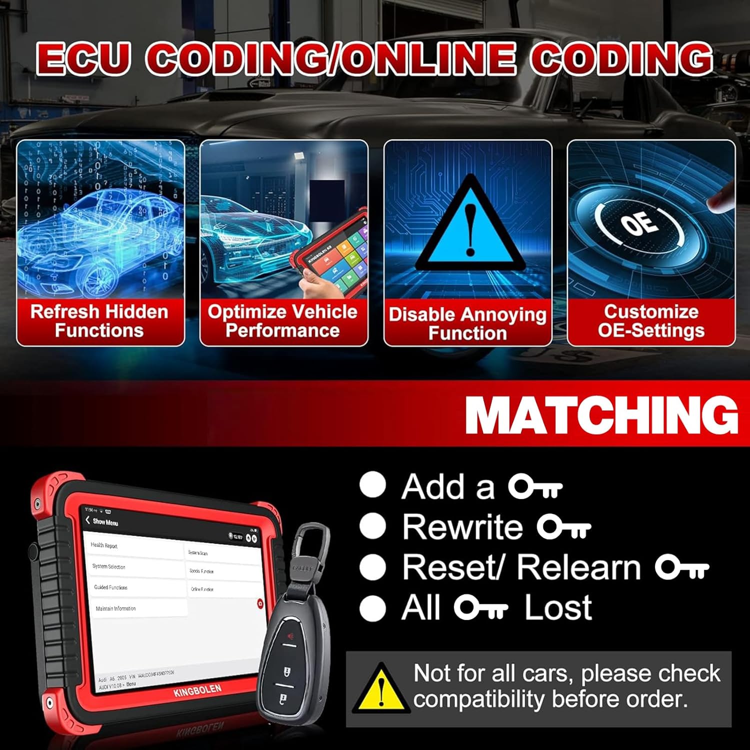 Bluetooth Scanner, Bidirectional Tool with ECU Coding, 31+ Resets, FCA AutoAuth, Crankshaft Relearn & Active Test for All Systems-Toppalletfly