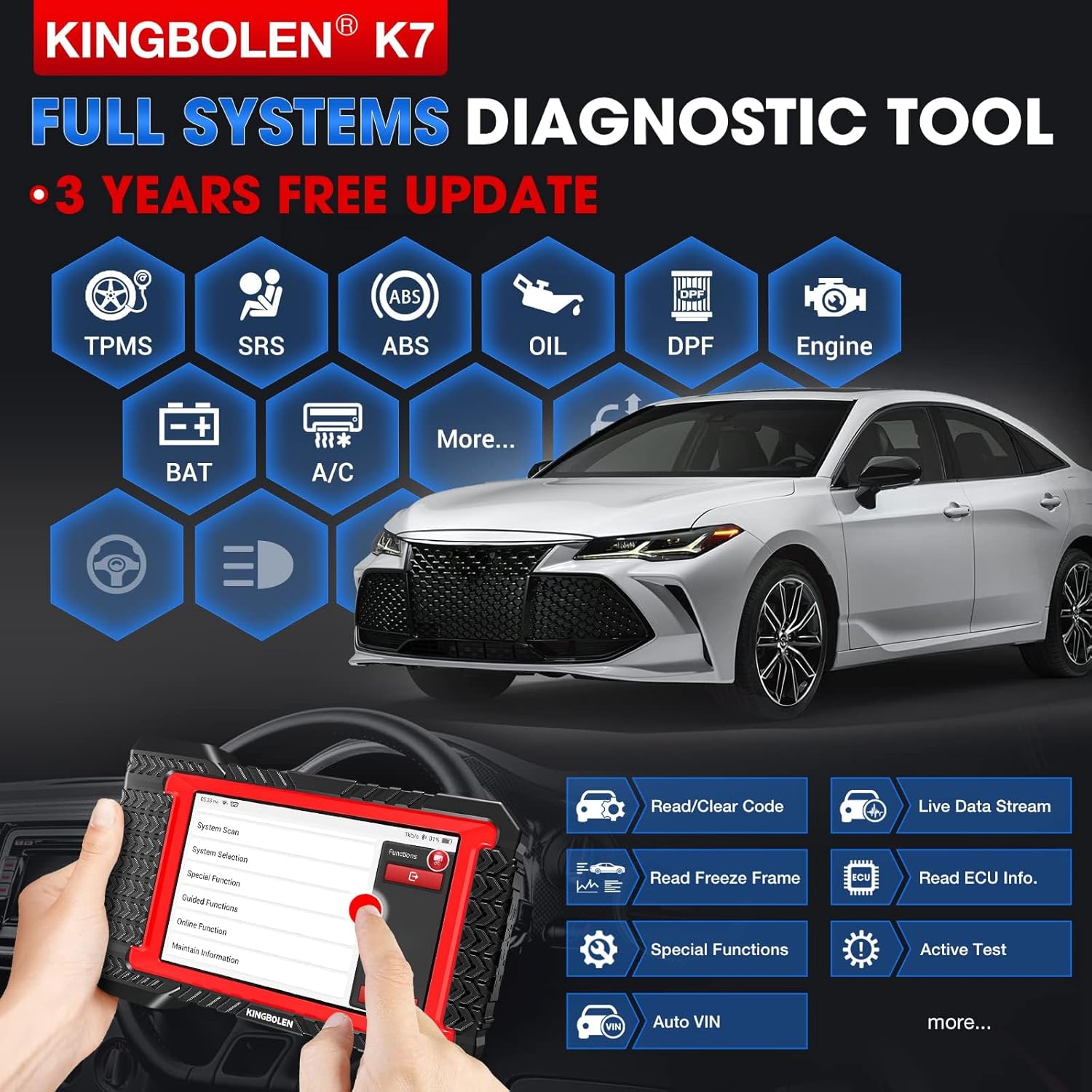 Bluetooth Scanner, Bidirectional Tool with ECU Coding, 31+ Resets, FCA AutoAuth, Crankshaft Relearn & Active Test for All Systems-Toppalletfly