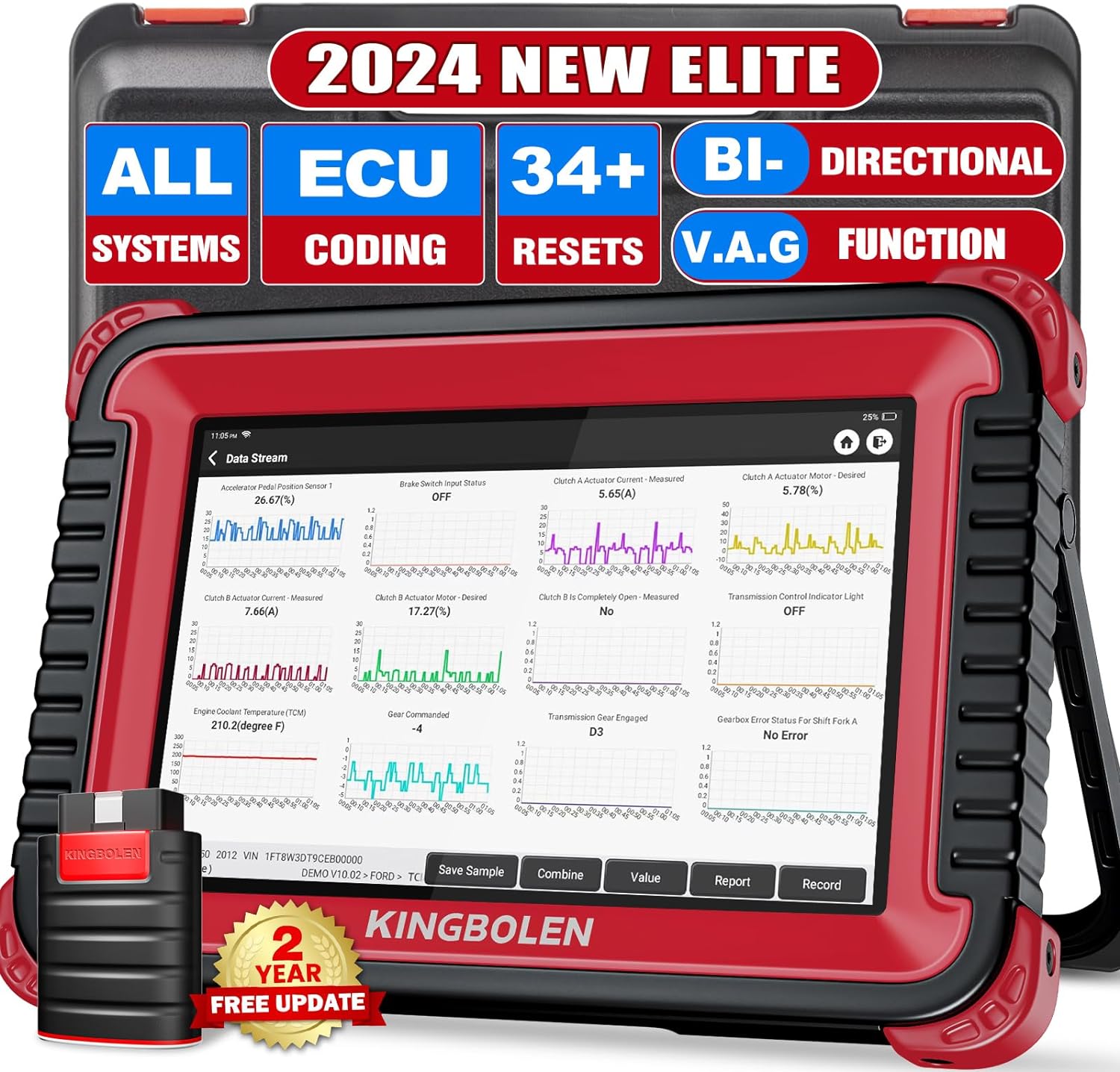 Bluetooth Scanner, Bidirectional Tool with ECU Coding, 31+ Resets, FCA AutoAuth, Crankshaft Relearn & Active Test for All Systems-Toppalletfly