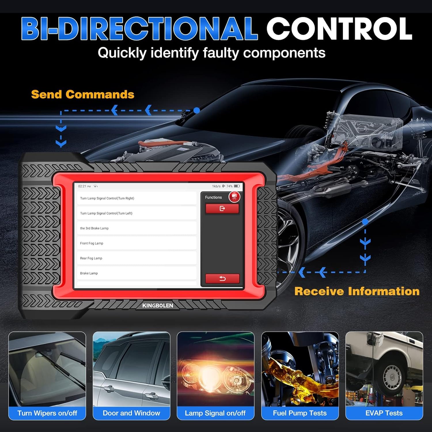 Bluetooth Scanner, Bidirectional Tool with ECU Coding, 31+ Resets, FCA AutoAuth, Crankshaft Relearn & Active Test for All Systems-Toppalletfly