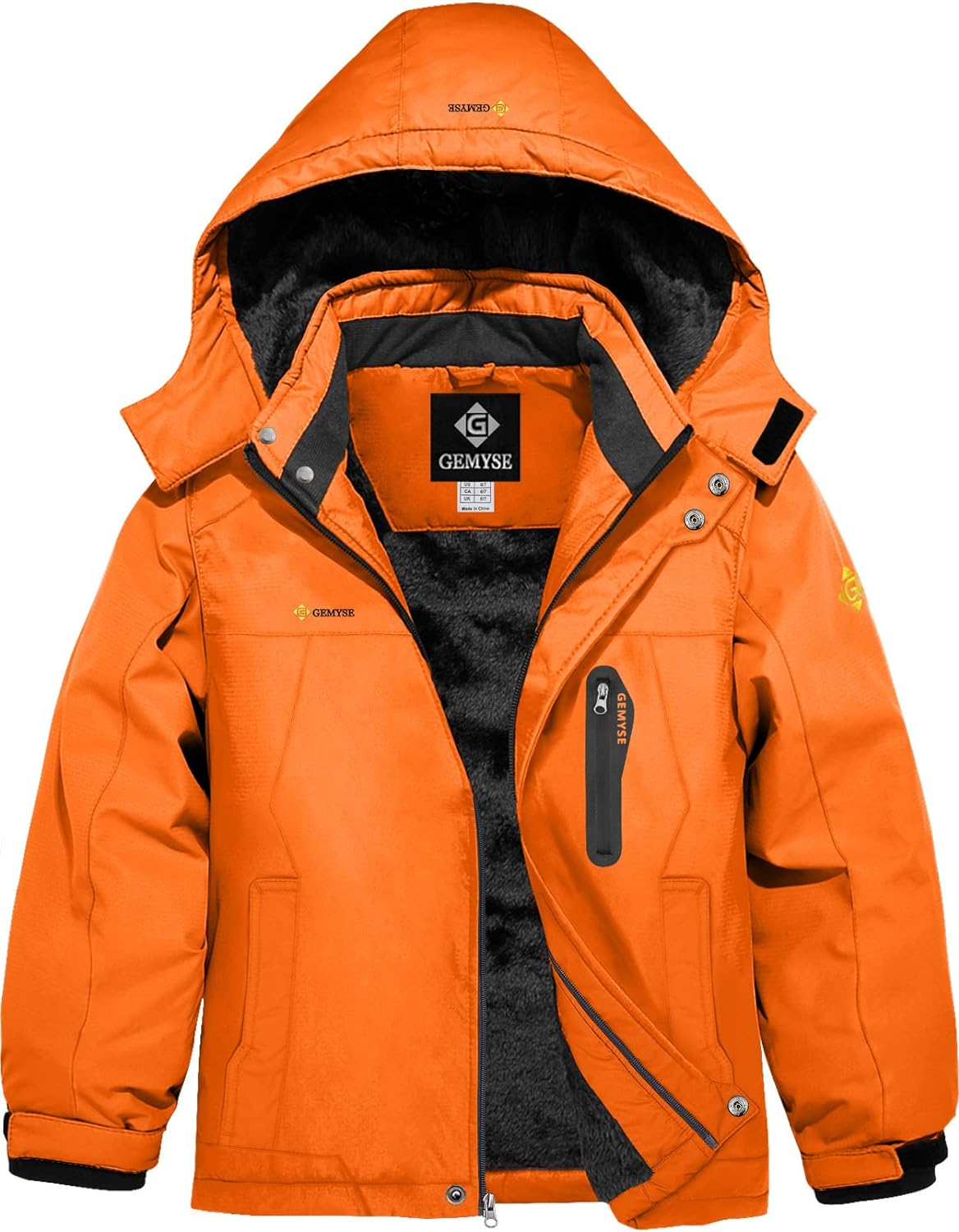 Boy's Winter Jacket, Waterproof Windproof Ski Snow Hooded Fleece Lined Jackets-Toppalletfly