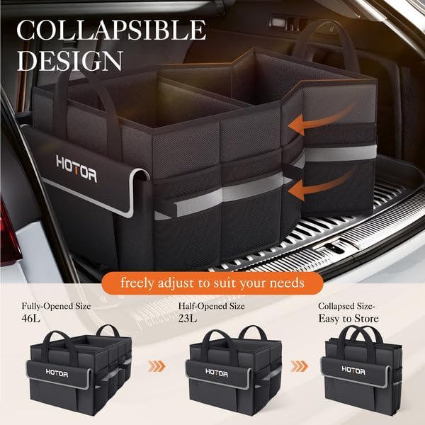 Car Trunk Organizer with 5 Pockets, Foldable & Sturdy for SUVs, Sedans, and Vans-Toppalletfly