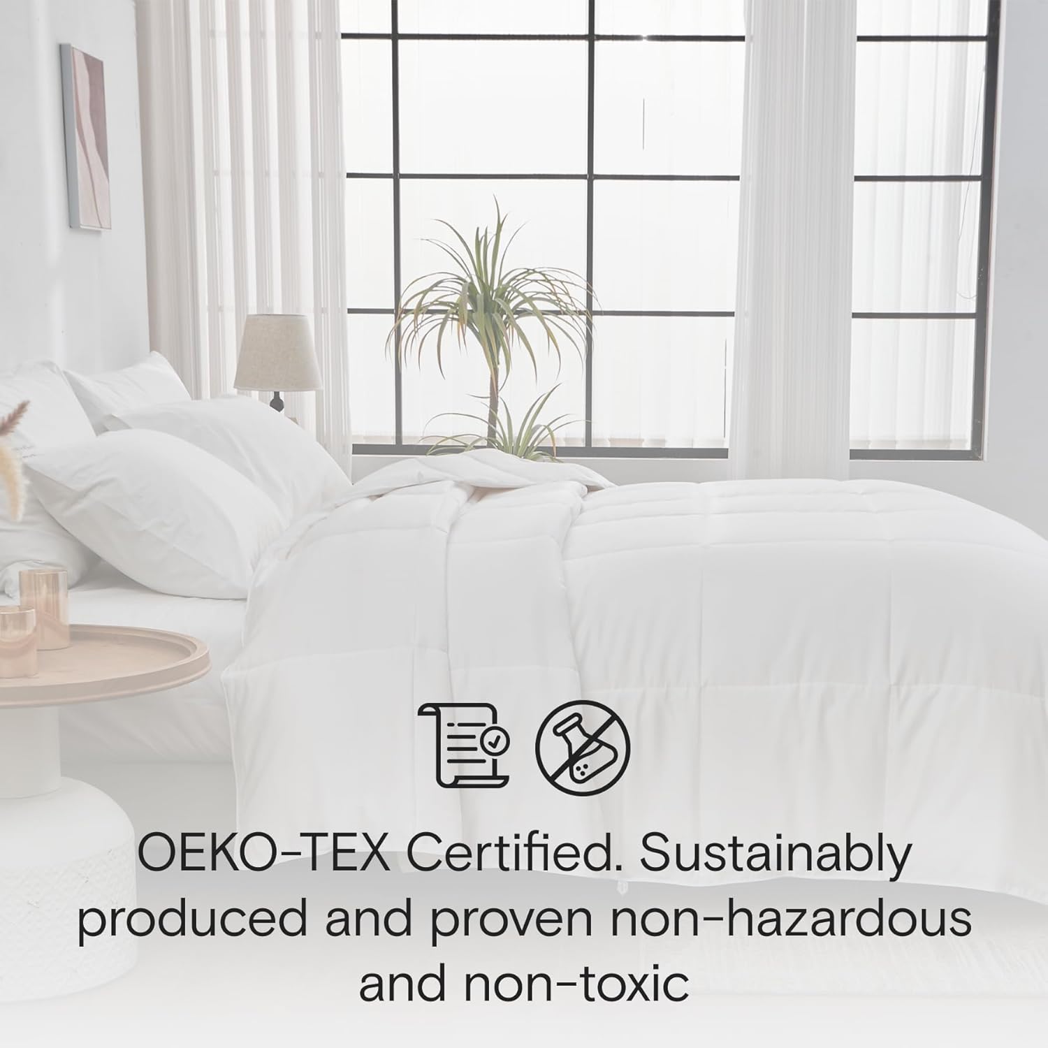 Comforter, 100% Viscose Derived from Bamboo, Breathable, Lightweight, Soft, Down Alternative Duvet Insert, 8 Loops-Toppalletfly